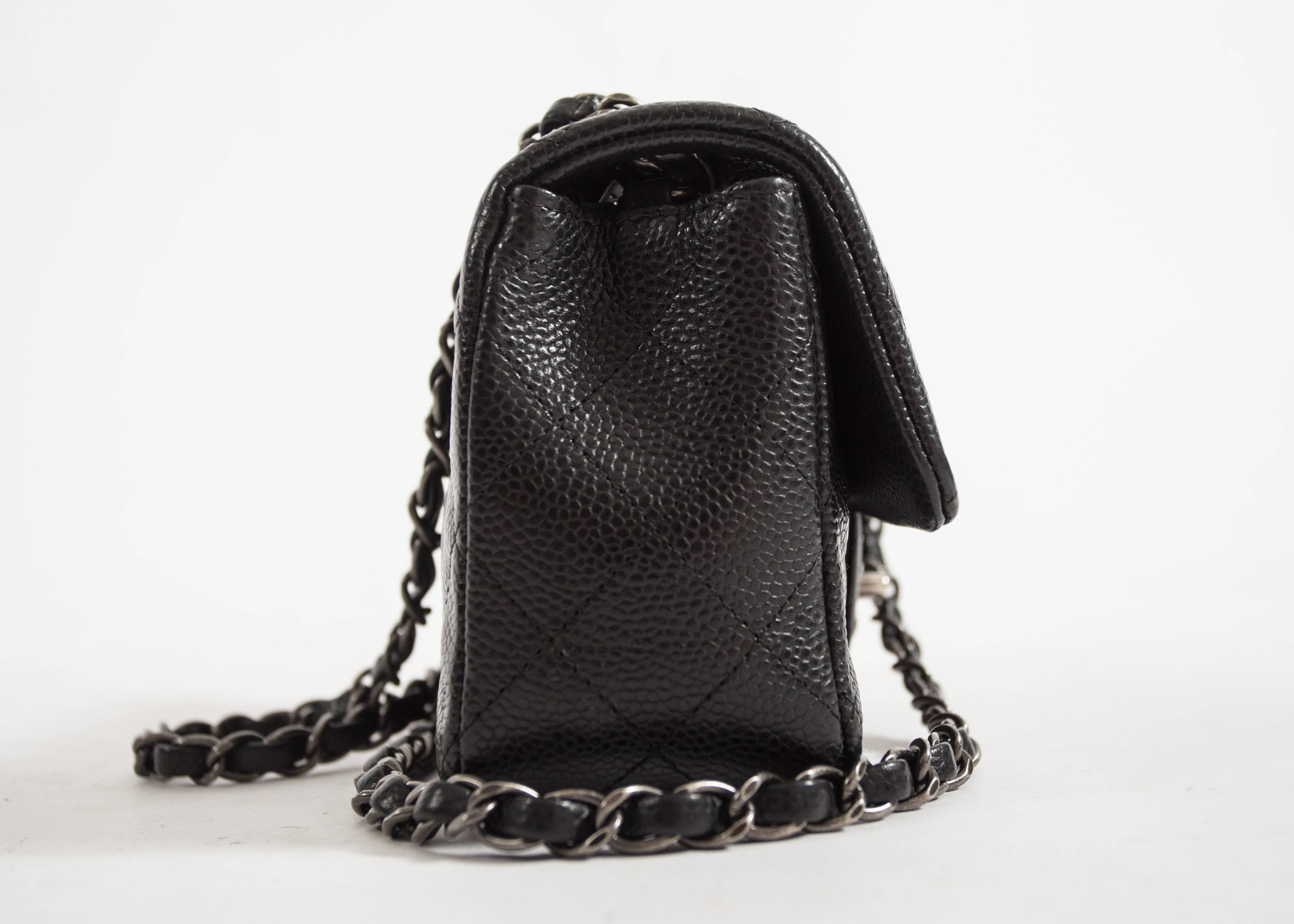 Chanel Black Caviar Mini Classic Crossbody Flap Bag 1