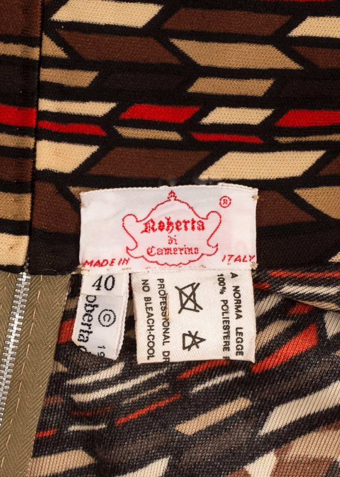 Roberta di Camerino 1976 jersey geometric scarf print maxi dress 3