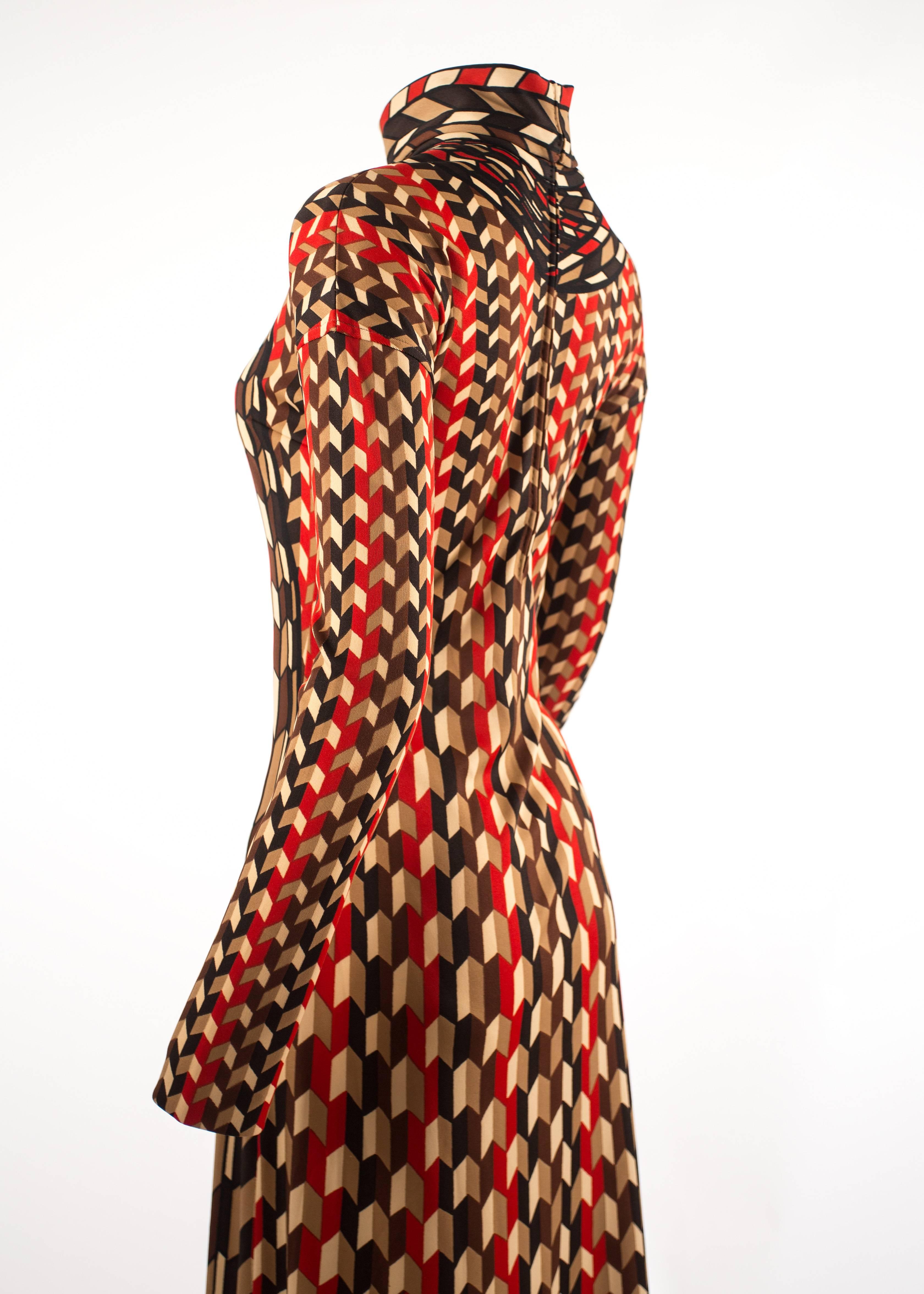 Roberta di Camerino 1976 jersey geometric scarf print maxi dress 2