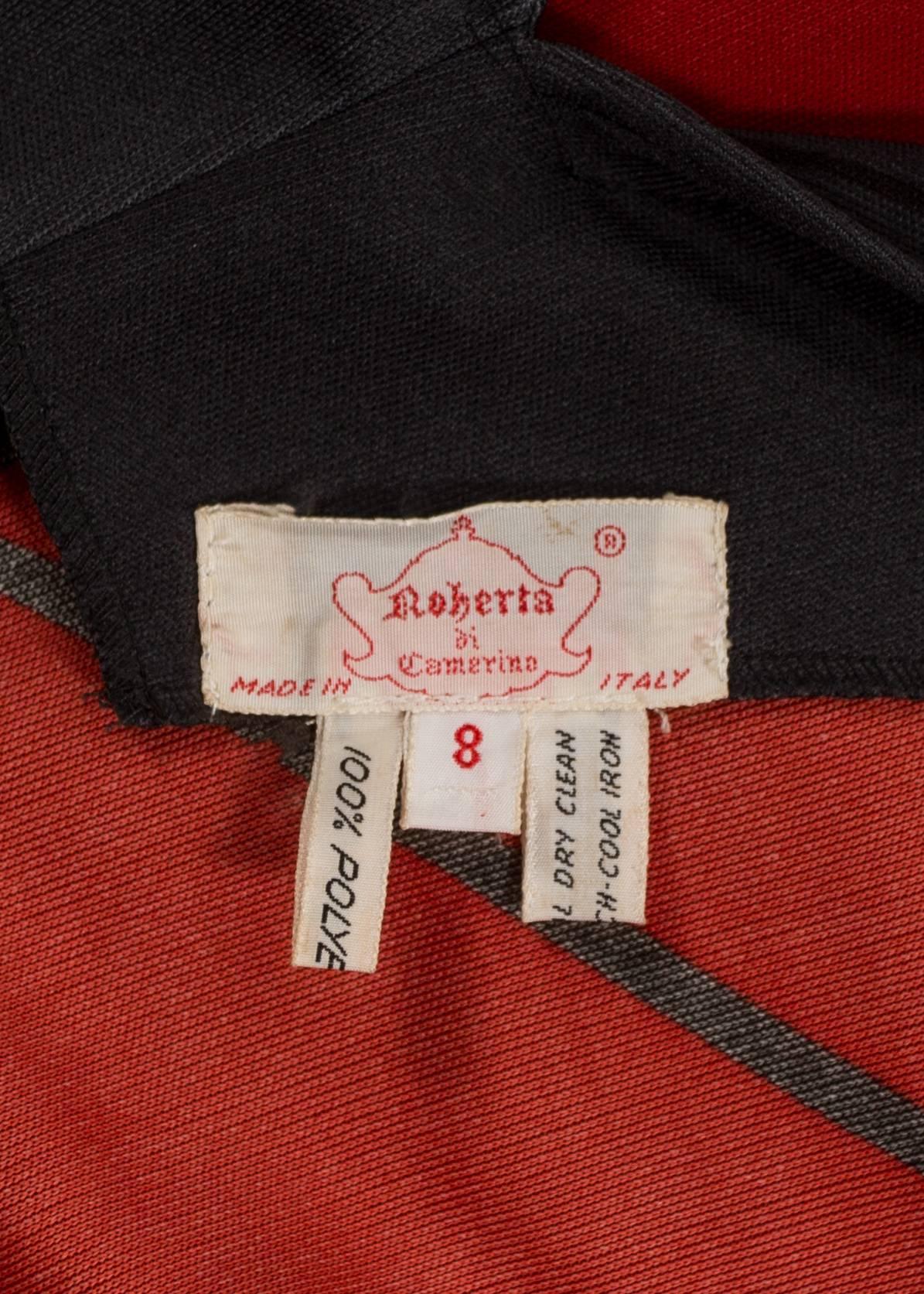 Roberta di Camerino 1973 jersey faux suit print maxi dress 2