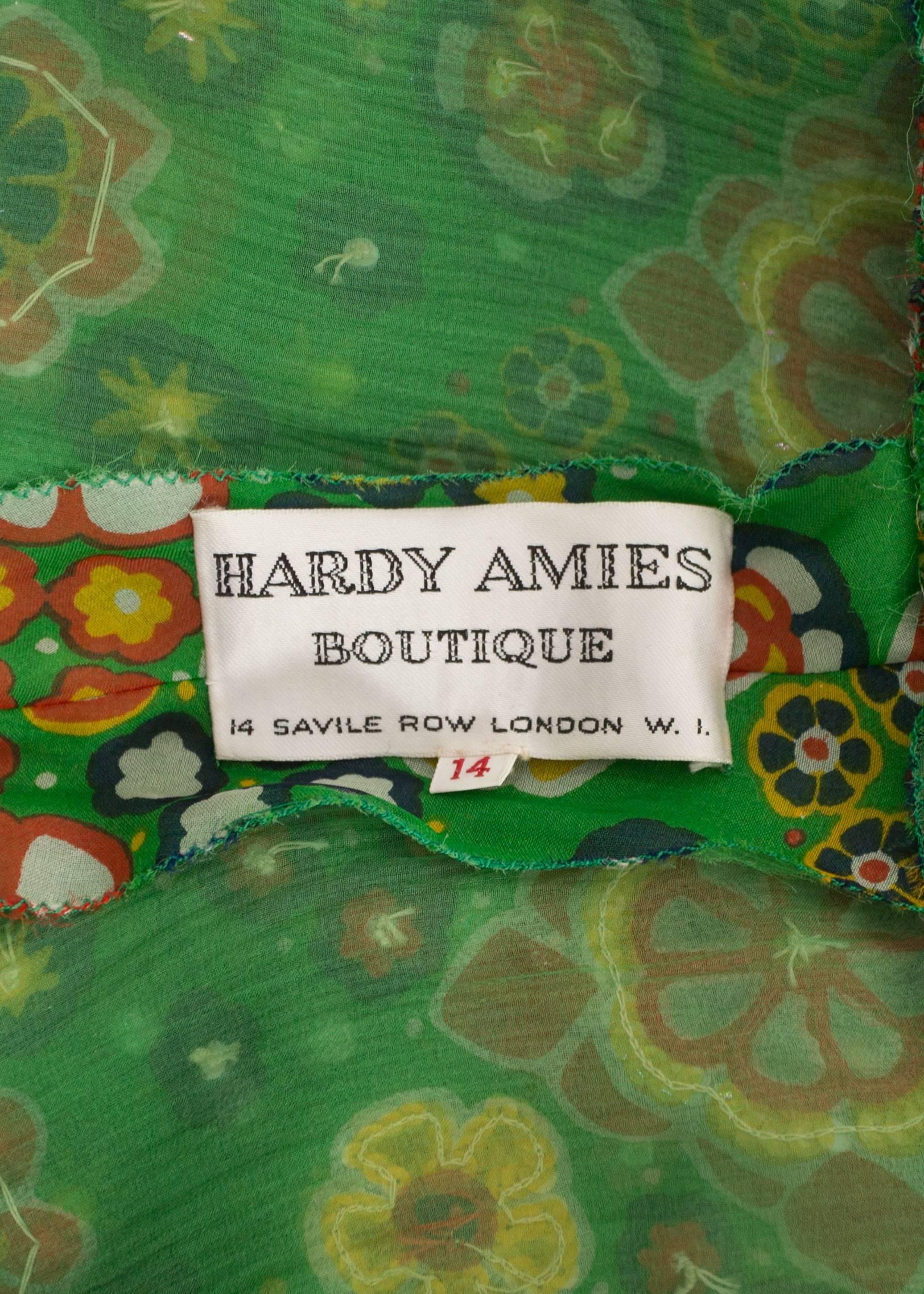 Hardy Amies 1968 silk chiffon embellished maxi dress 3