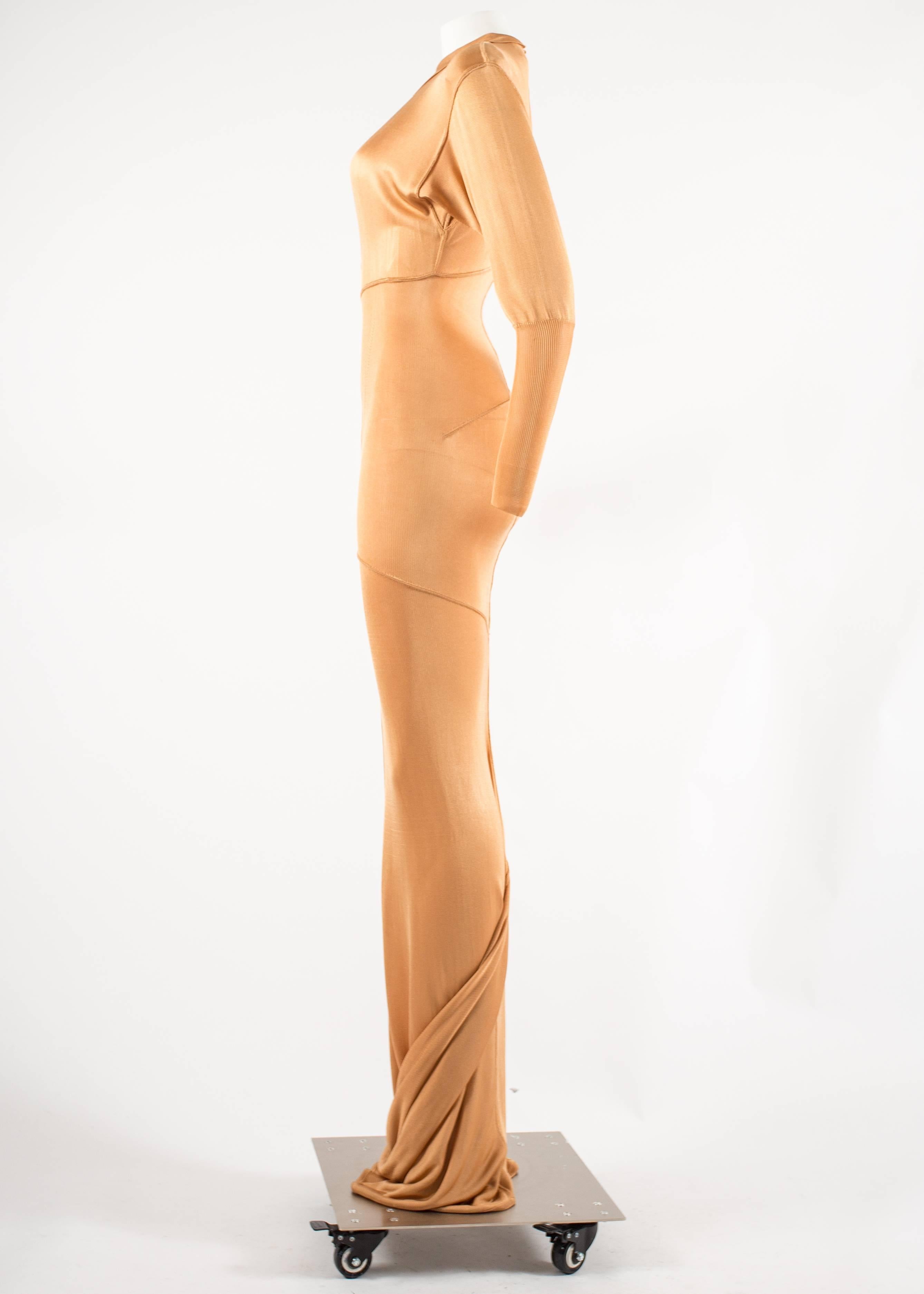 apricot evening gown