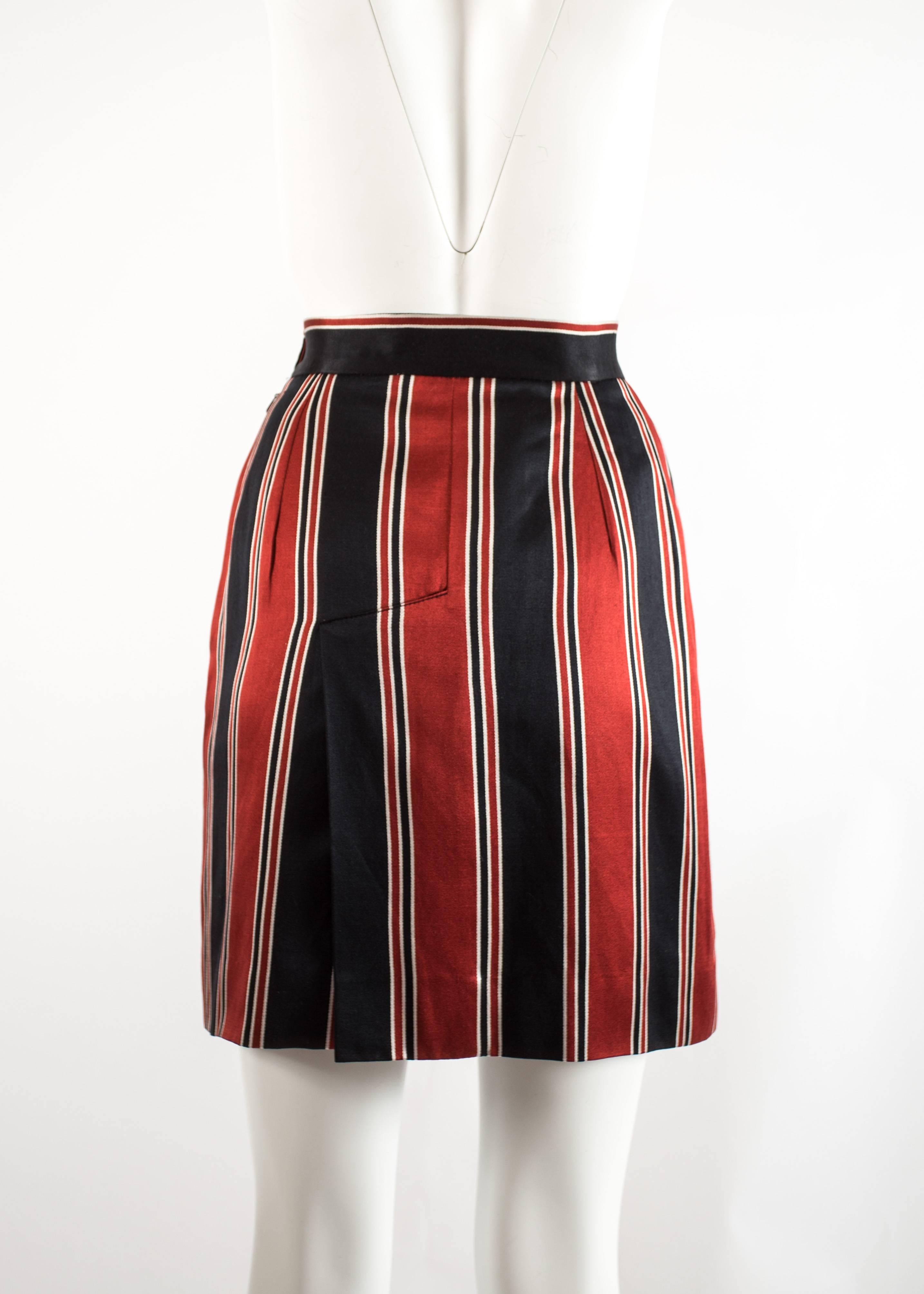 Women's Vivienne Westwood Spring-Summer 1996 striped satin pencil skirt