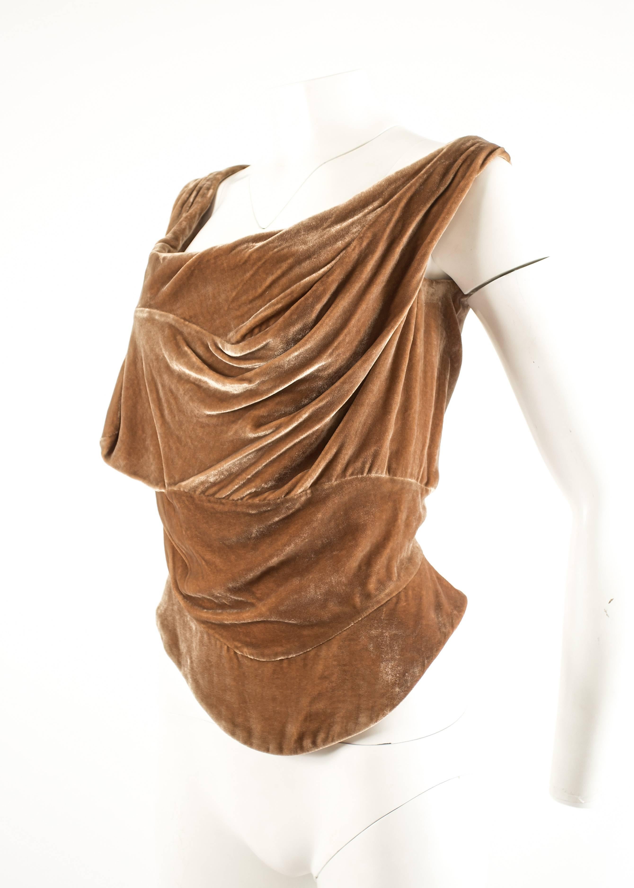 Vivienne Westwood Autumn-Winter 2001 drape velvet evening corset In Excellent Condition In London, GB