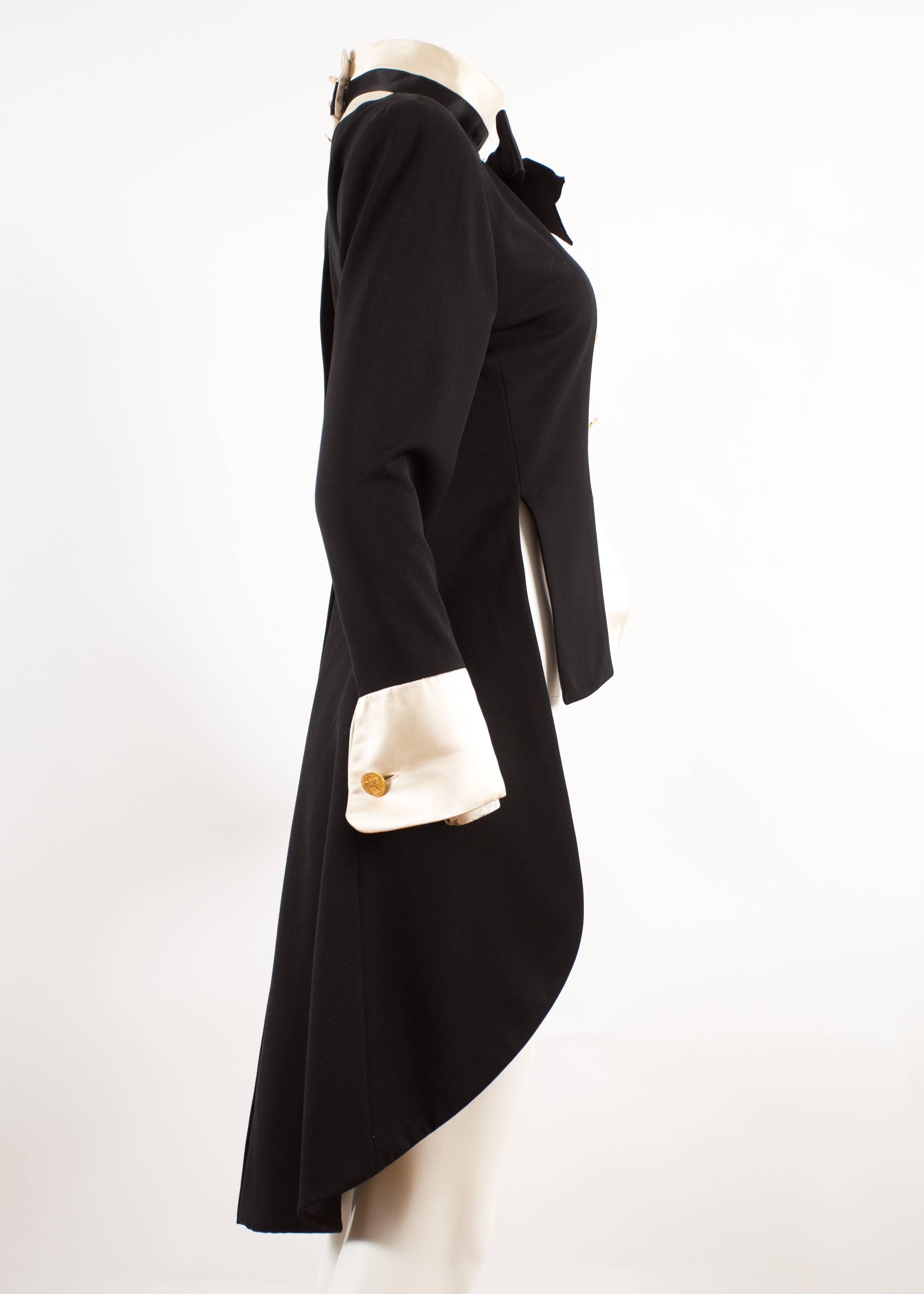 Women's Chanel 1980s black silk evening tailcoat 