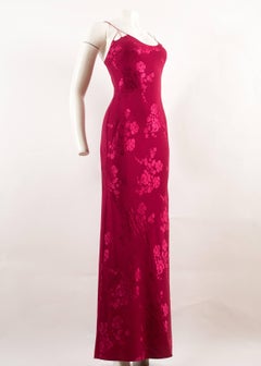 John Galliano for Christian Dior 1990s magenta pink bias cut evening dress