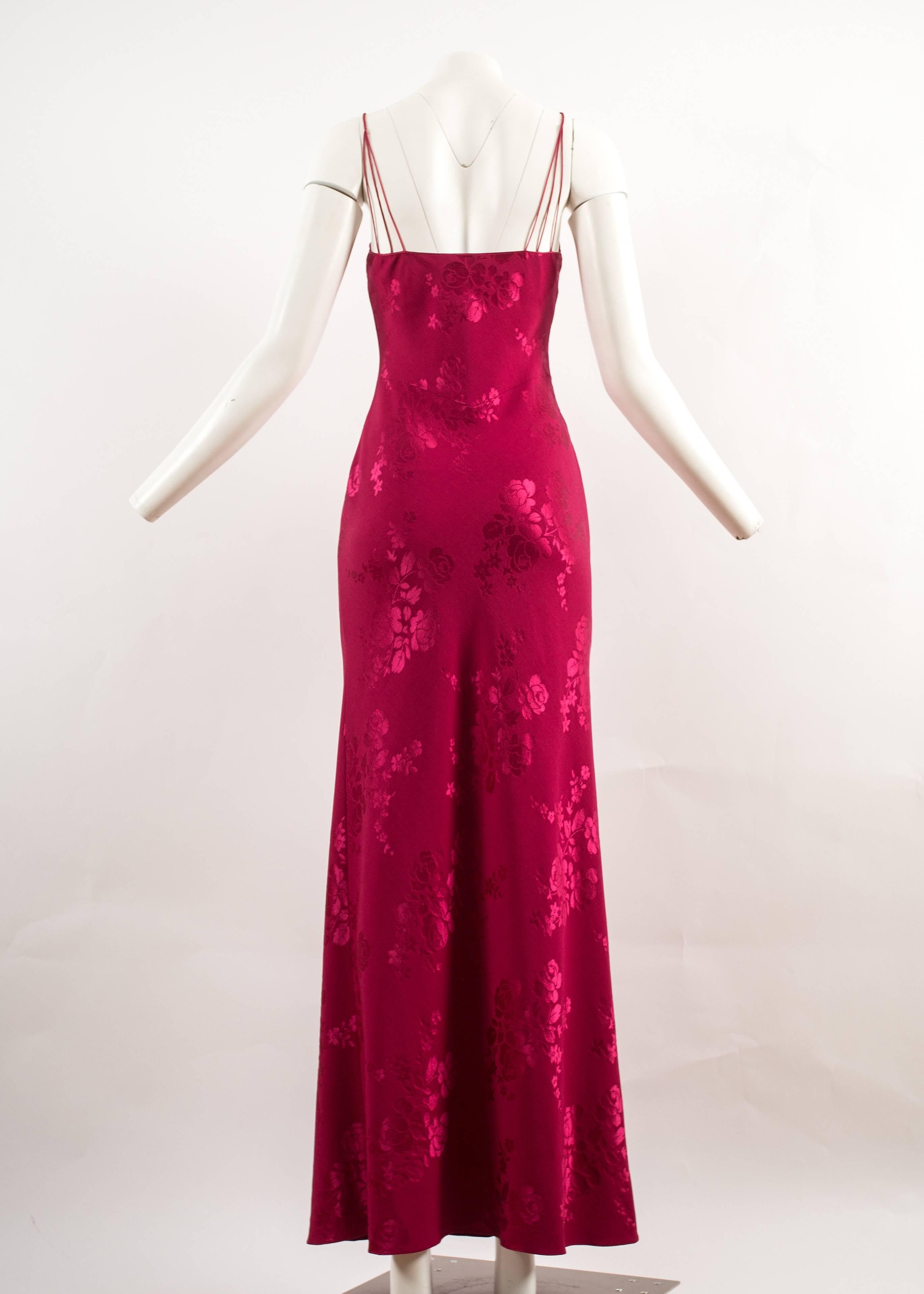John Galliano for Christian Dior 1990s magenta pink bias cut evening dress In Excellent Condition In London, GB