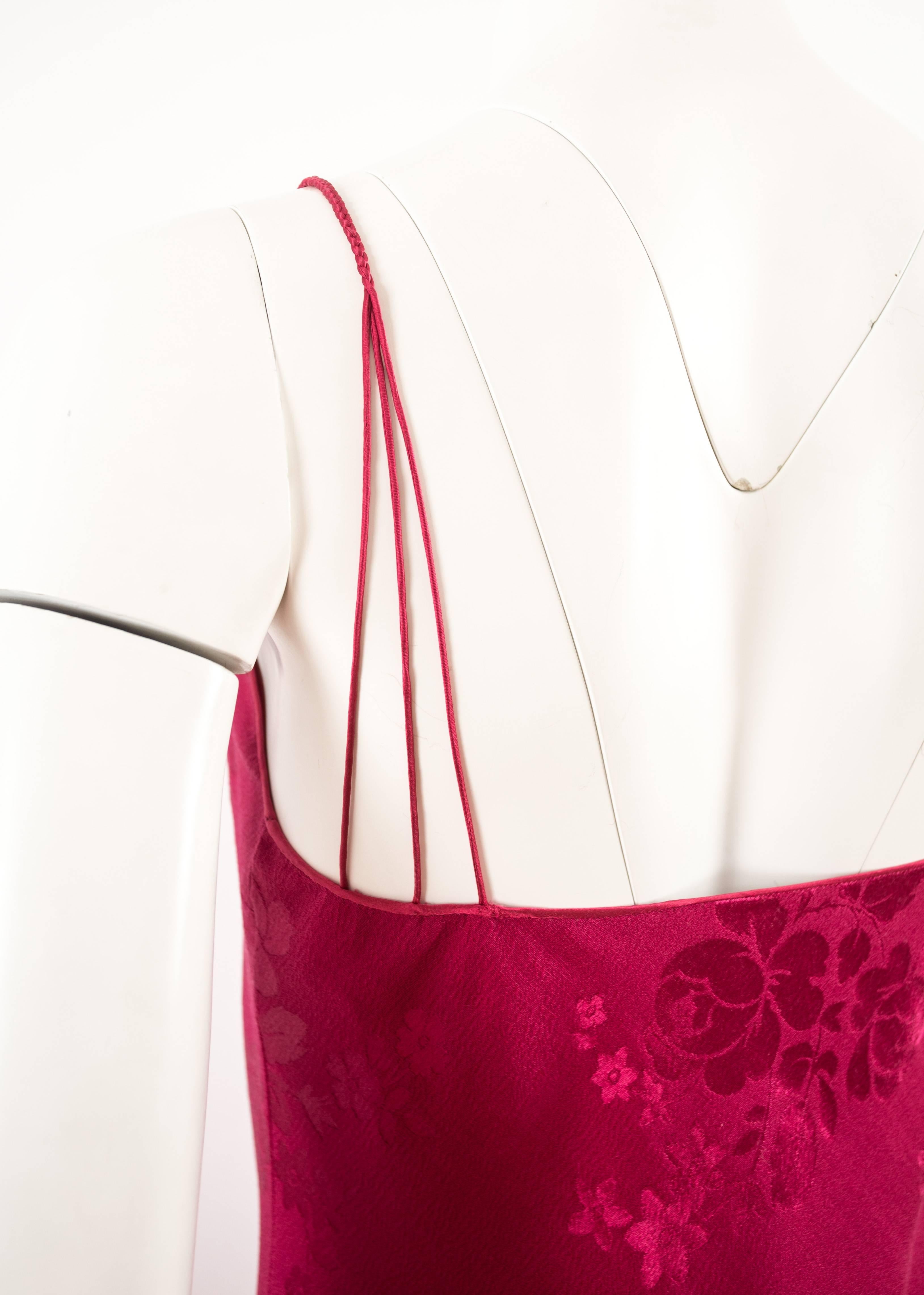Women's John Galliano for Christian Dior 1990s magenta pink bias cut evening dress