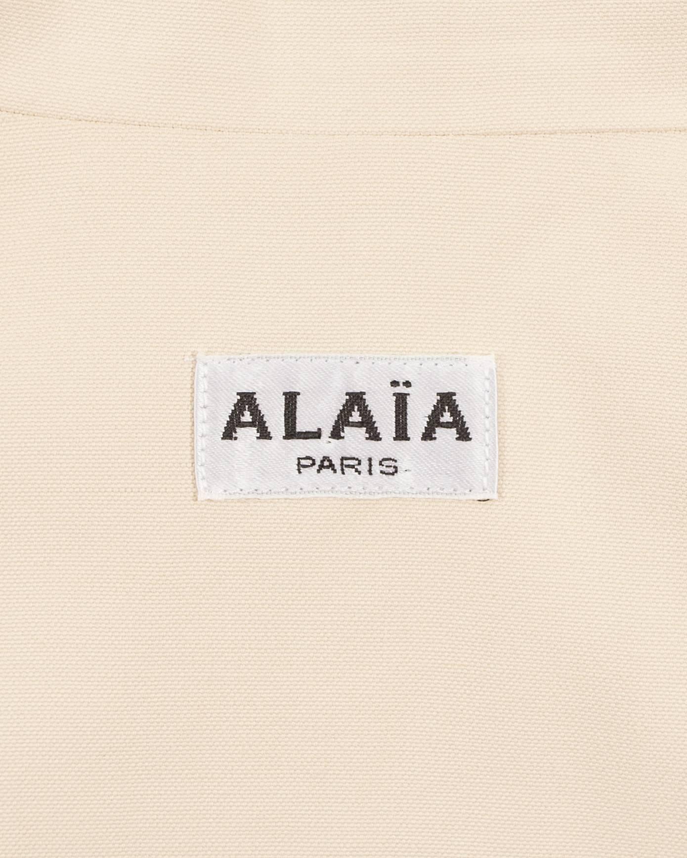Alaia Spring-Summer 1988 cream cotton playsuit and jacket  For Sale 2