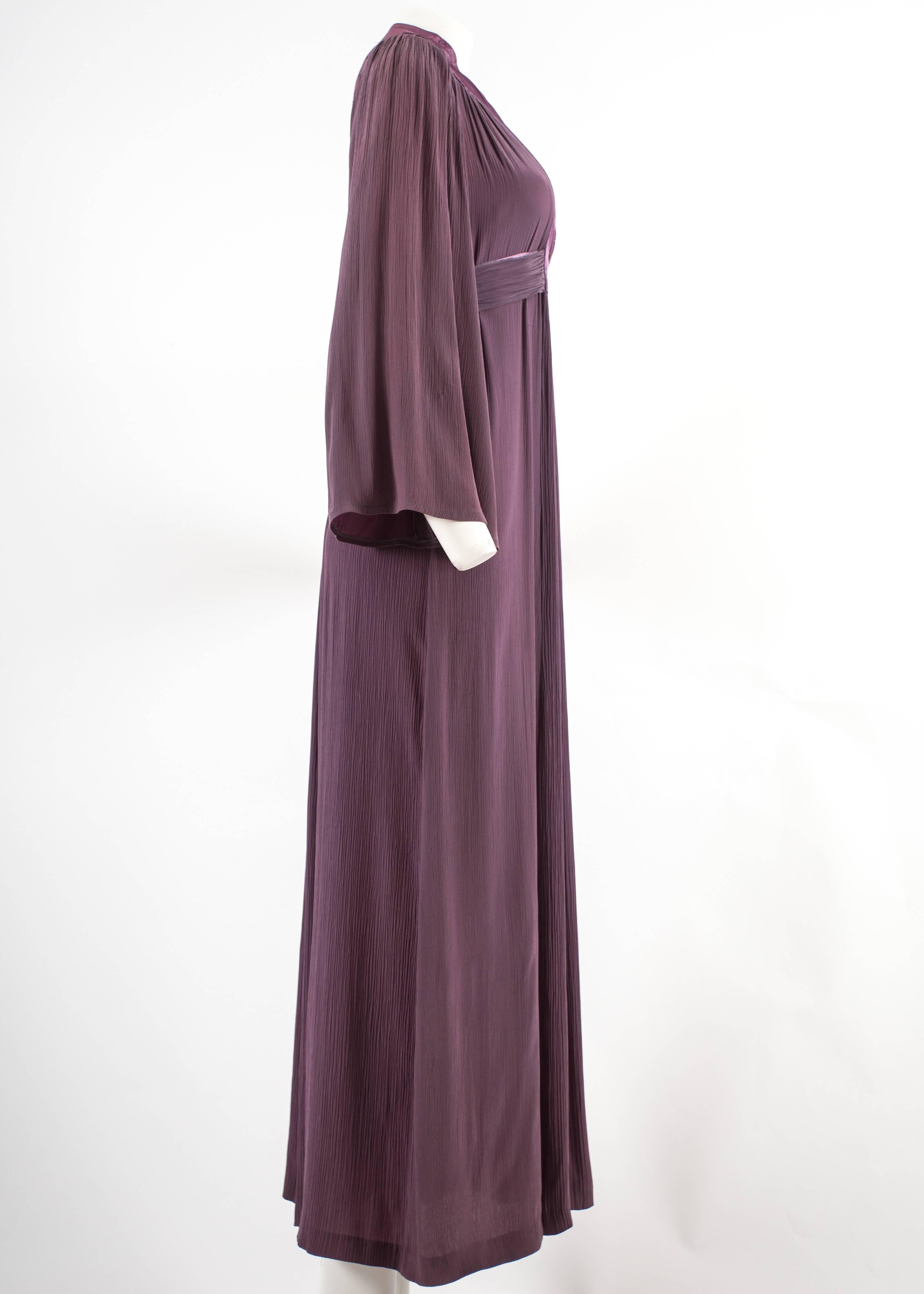 Ossie Clark 1970 pleated purple evening dress In Good Condition In London, GB