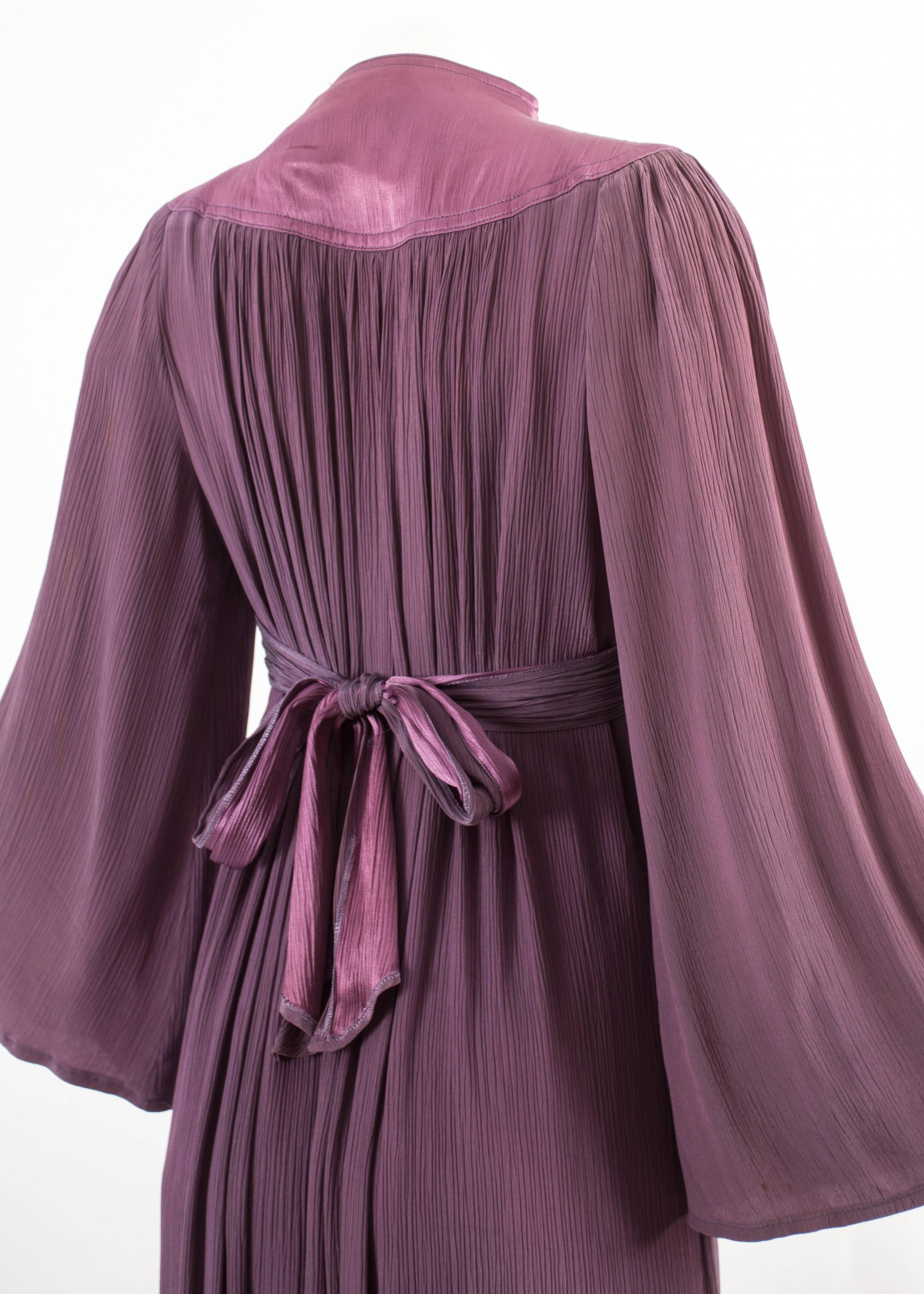 Women's Ossie Clark 1970 pleated purple evening dress