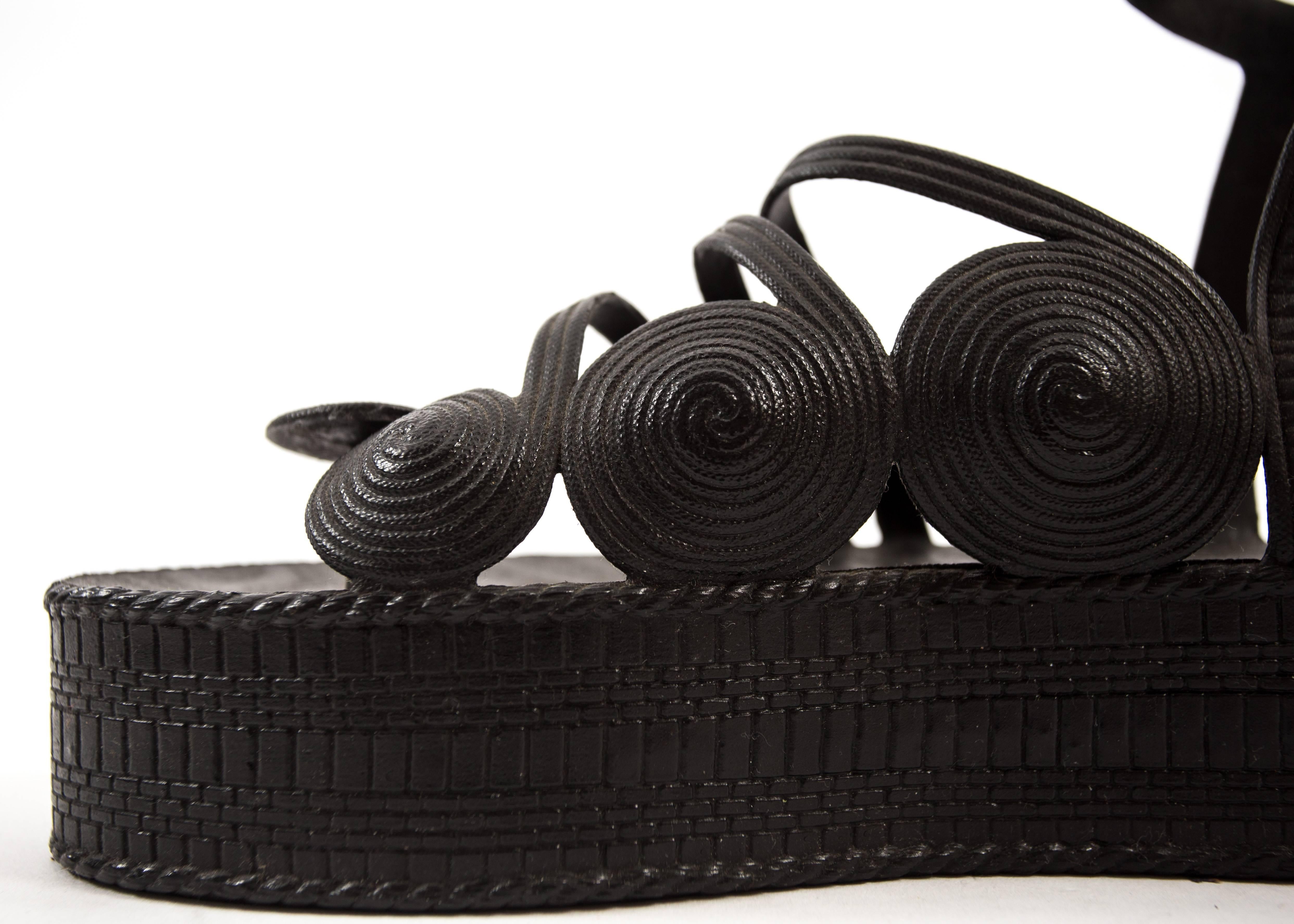 Jean Paul Gaultier Spring-Summer 1985 black rubber platform sandals at ...