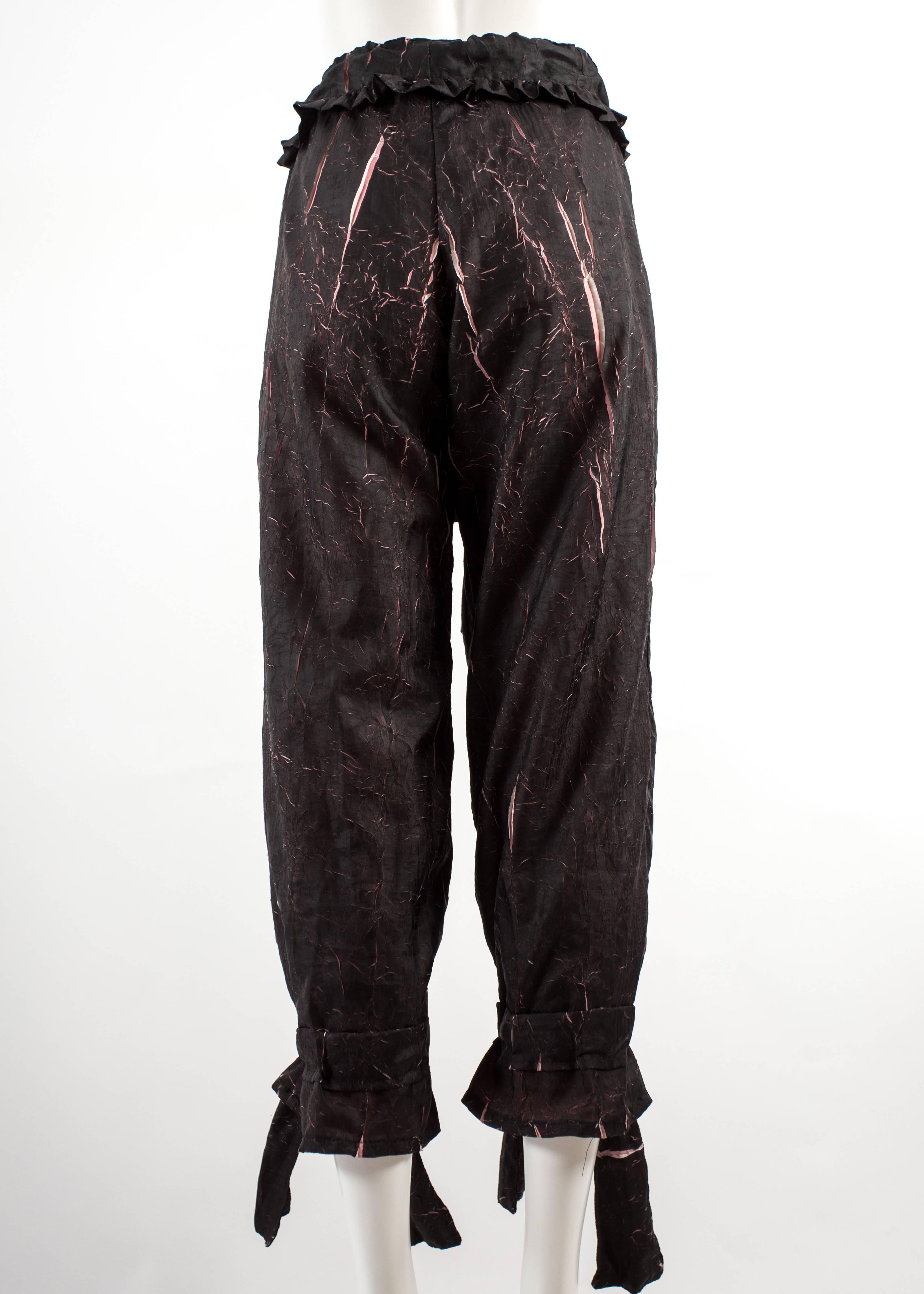 Women's or Men's BodyMap 1980s crinkled track pants For Sale