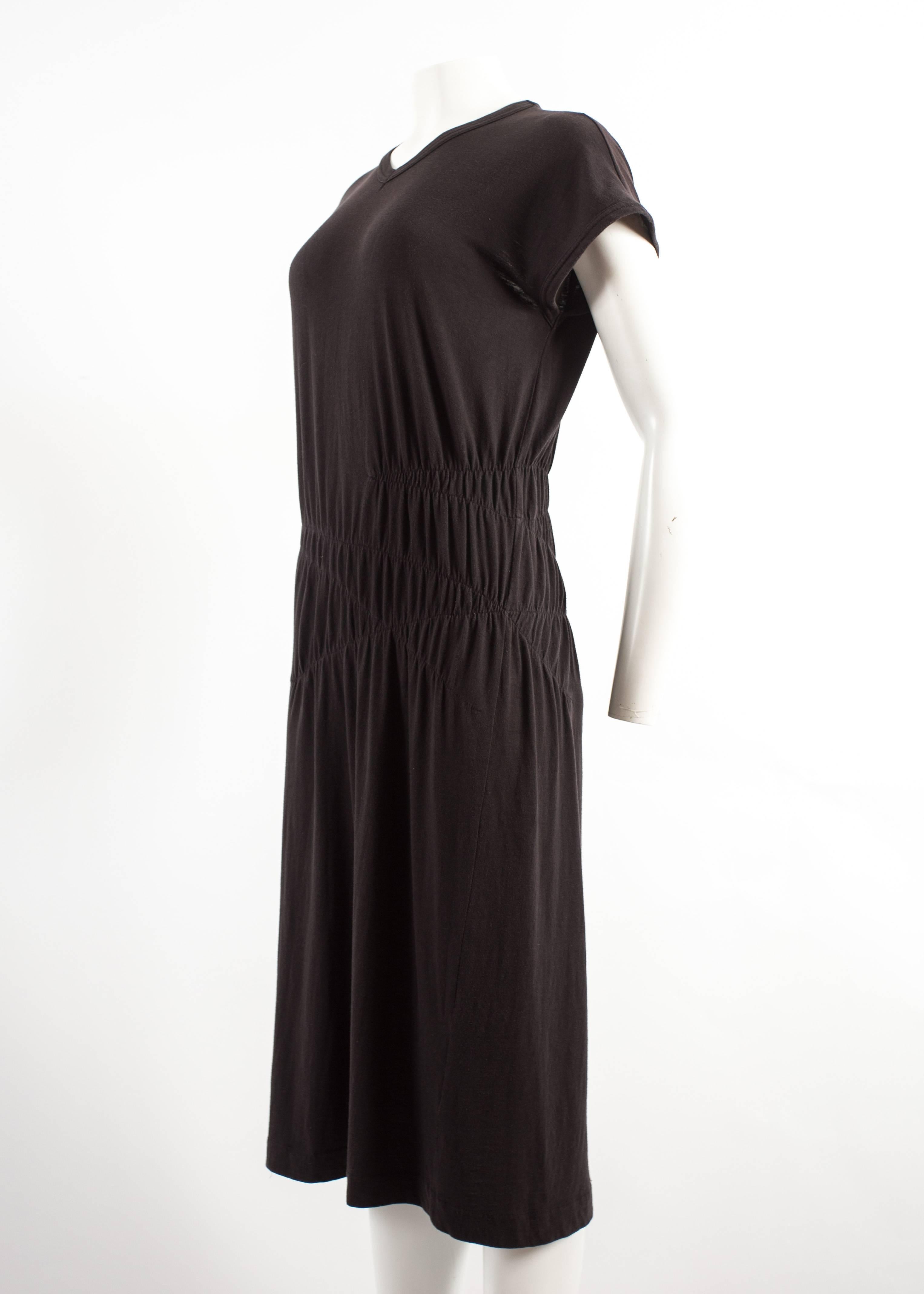 Comme des Garcons 1983-84 black cotton smocked dress For Sale at ...