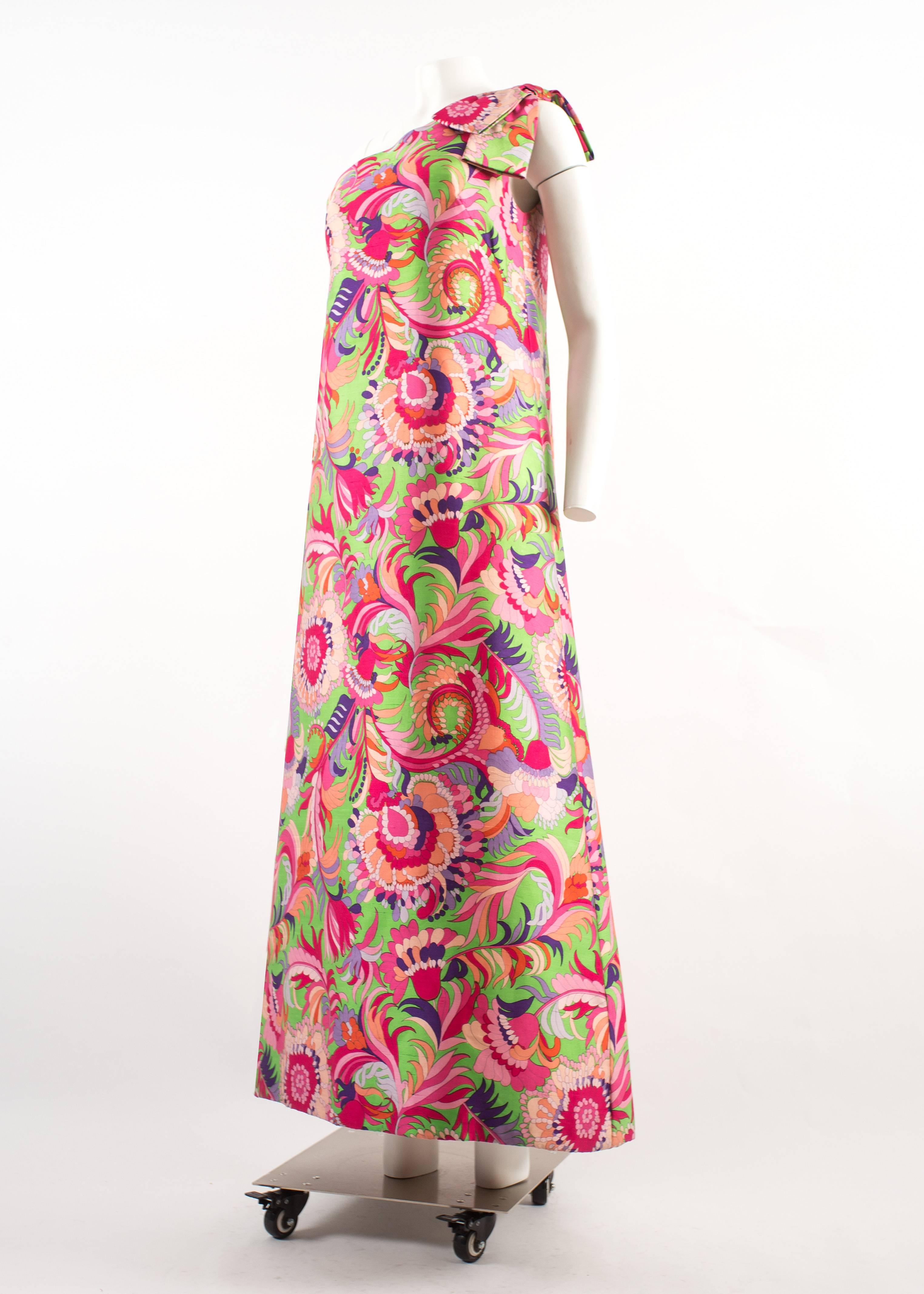 Christian Dior 1960s asymmetric silk evening a-line dress at 1stDibs ...