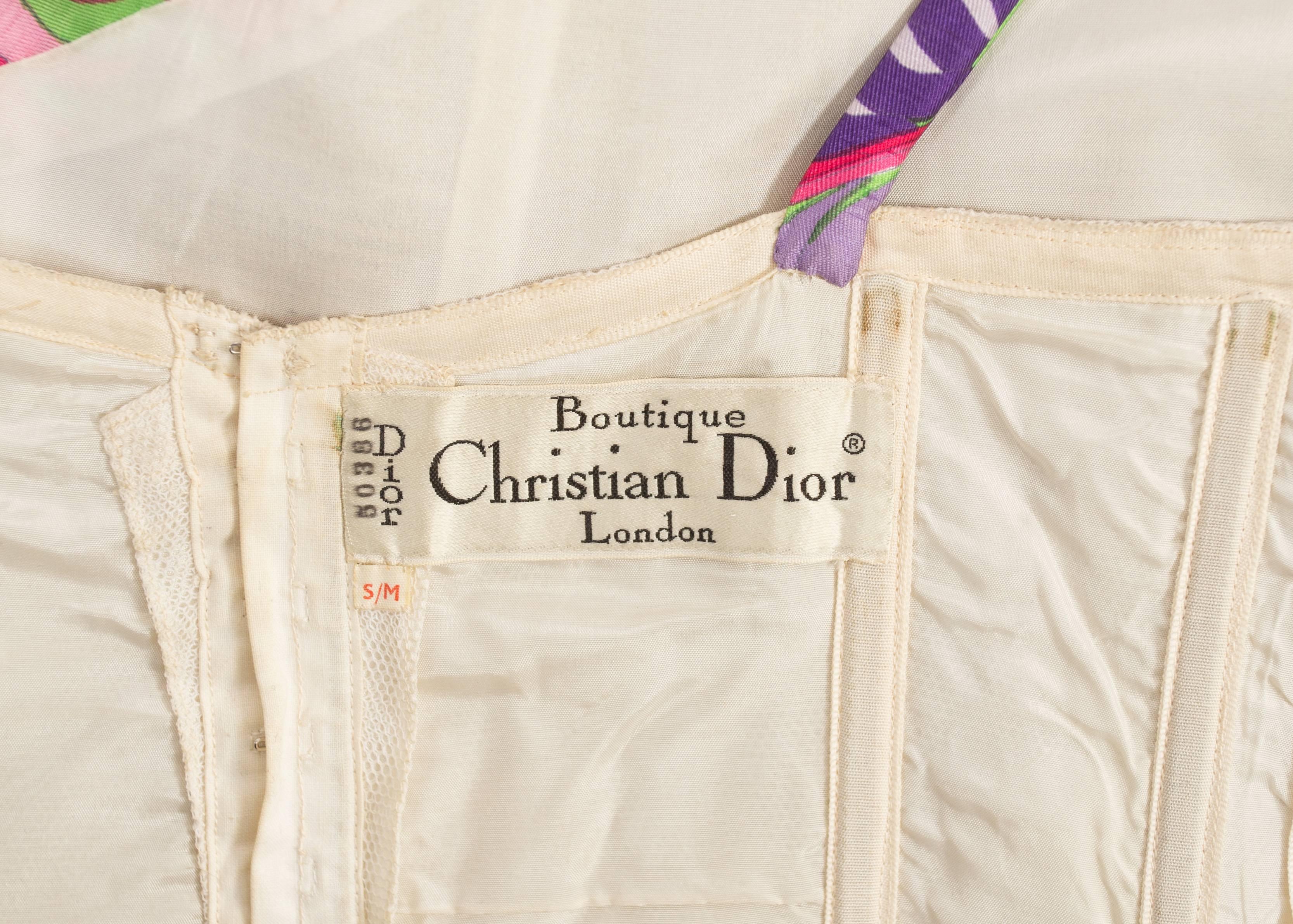 Christian Dior 1960s asymmetric silk evening a-line dress  2