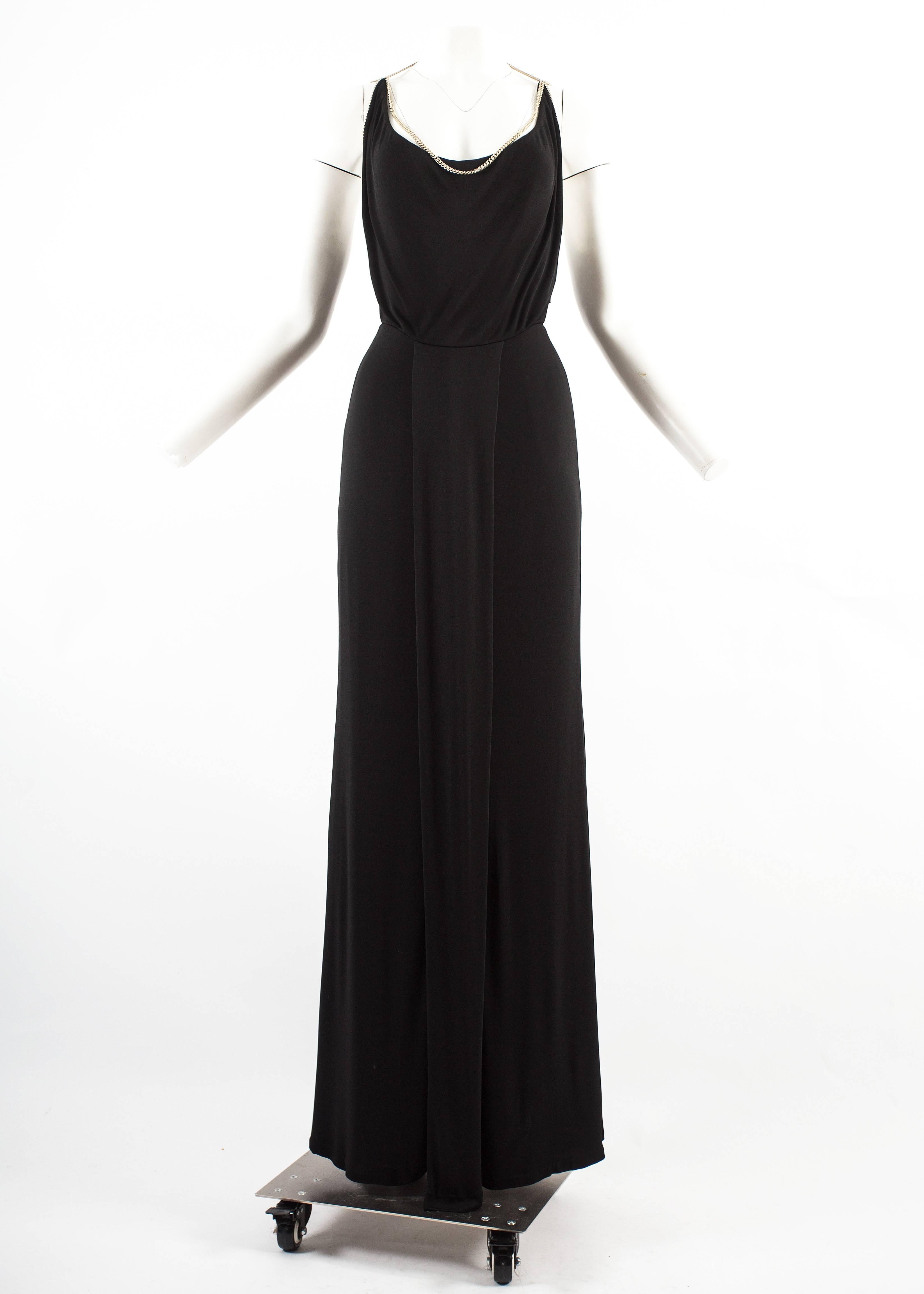 Gucci Autumn-Winter 2006 backless black evening dress with metal chains In Excellent Condition In London, GB