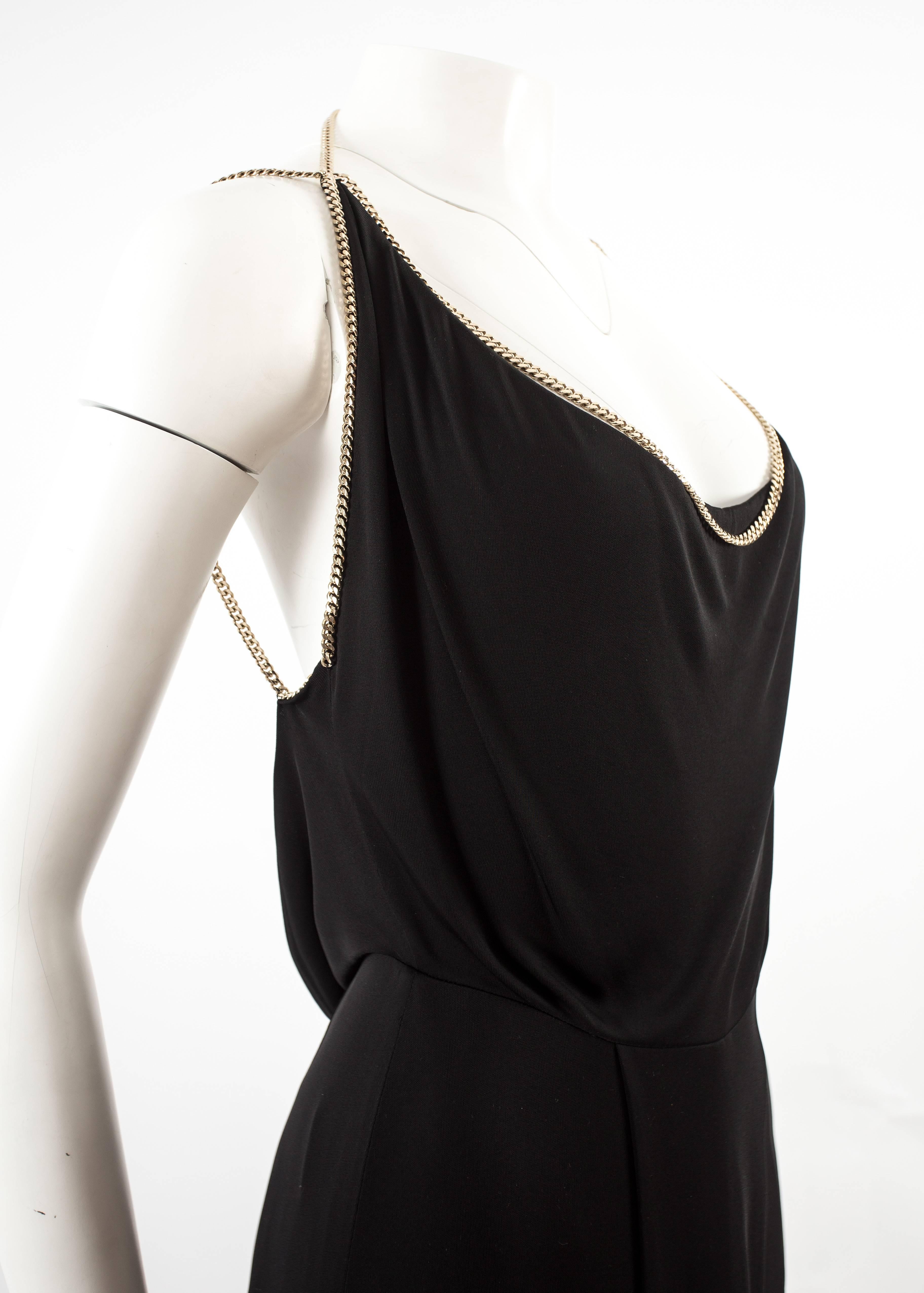 Black Gucci Autumn-Winter 2006 backless black evening dress with metal chains