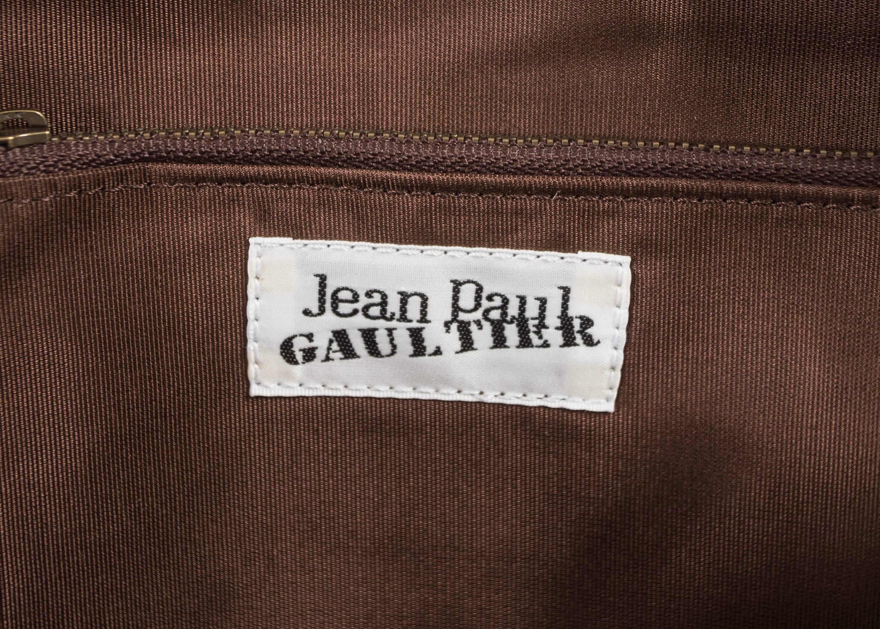 Jean Paul Gaultier 1998 brown leather bustier backpack  In Excellent Condition For Sale In London, GB