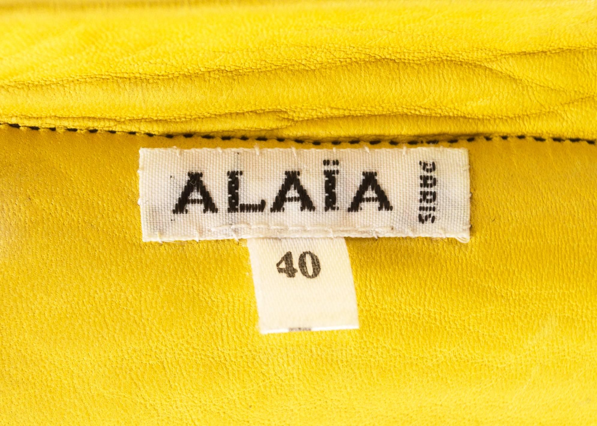 Alaia 1994 - Soutien-gorge en cuir noir avec franges  en vente 4