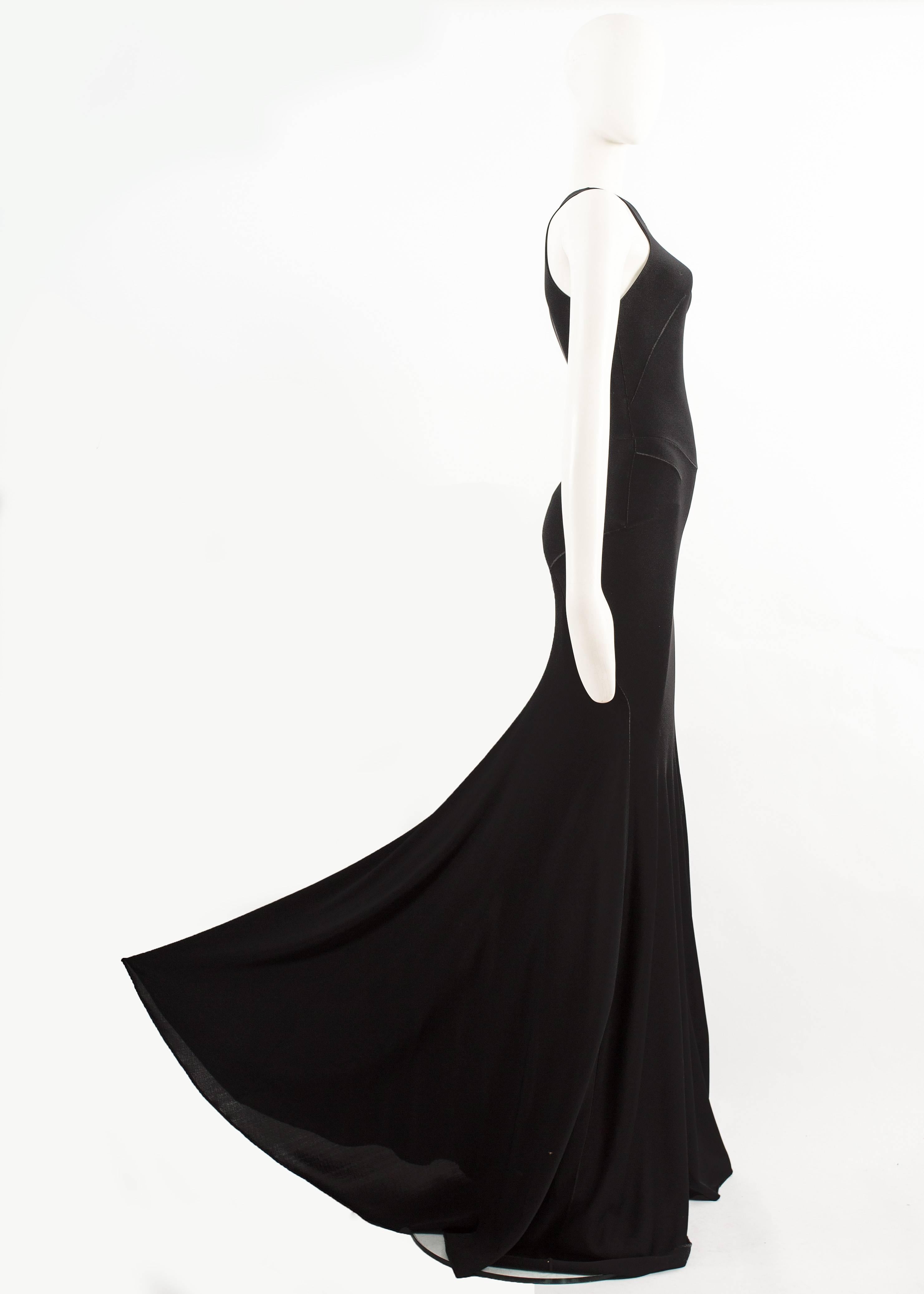 Black Alaia couture black full length knitted evening gown, Autumn-Winter 2001 