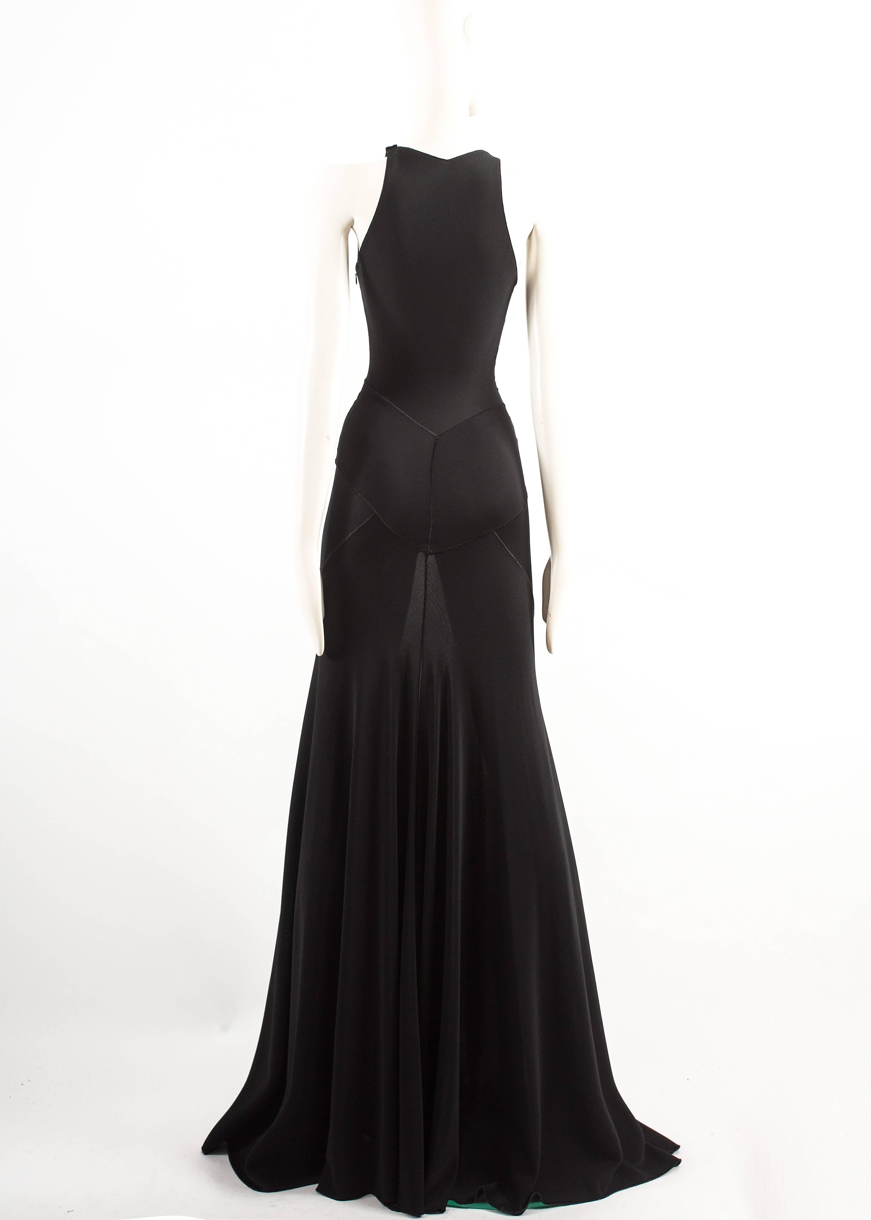 Alaia couture black full length knitted evening gown, Autumn-Winter 2001  In Excellent Condition In London, GB