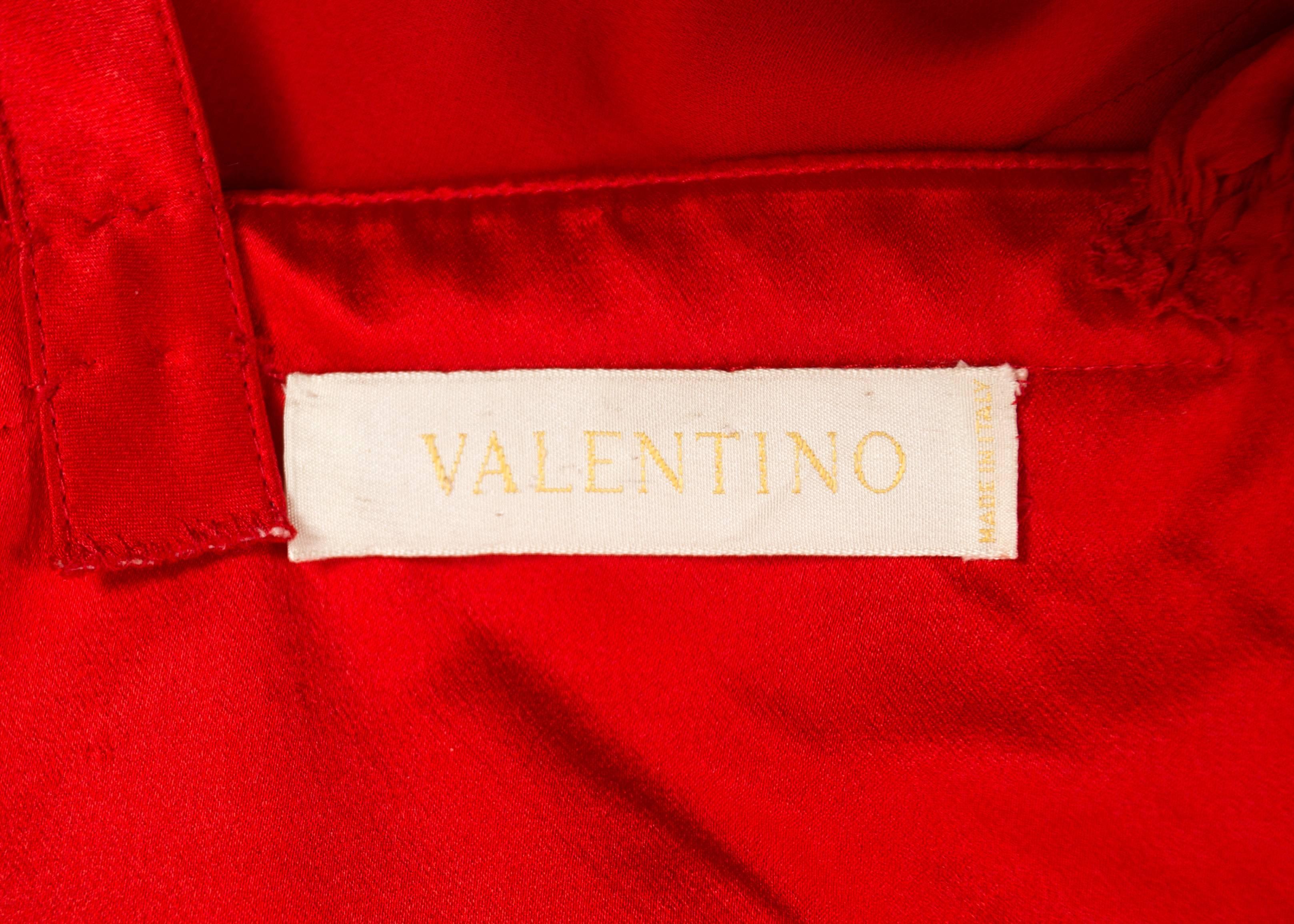Valentino Autumn-Winter 2005 red evening dress with embellished sleeves 5