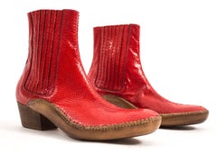 Maison Martin Margiela Autumn-Winter 2007 men's red python chelsea boots