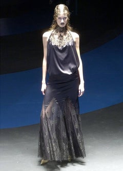 Alexander McQueen Autumn-Winter 2001 black silk and lace evening dress
