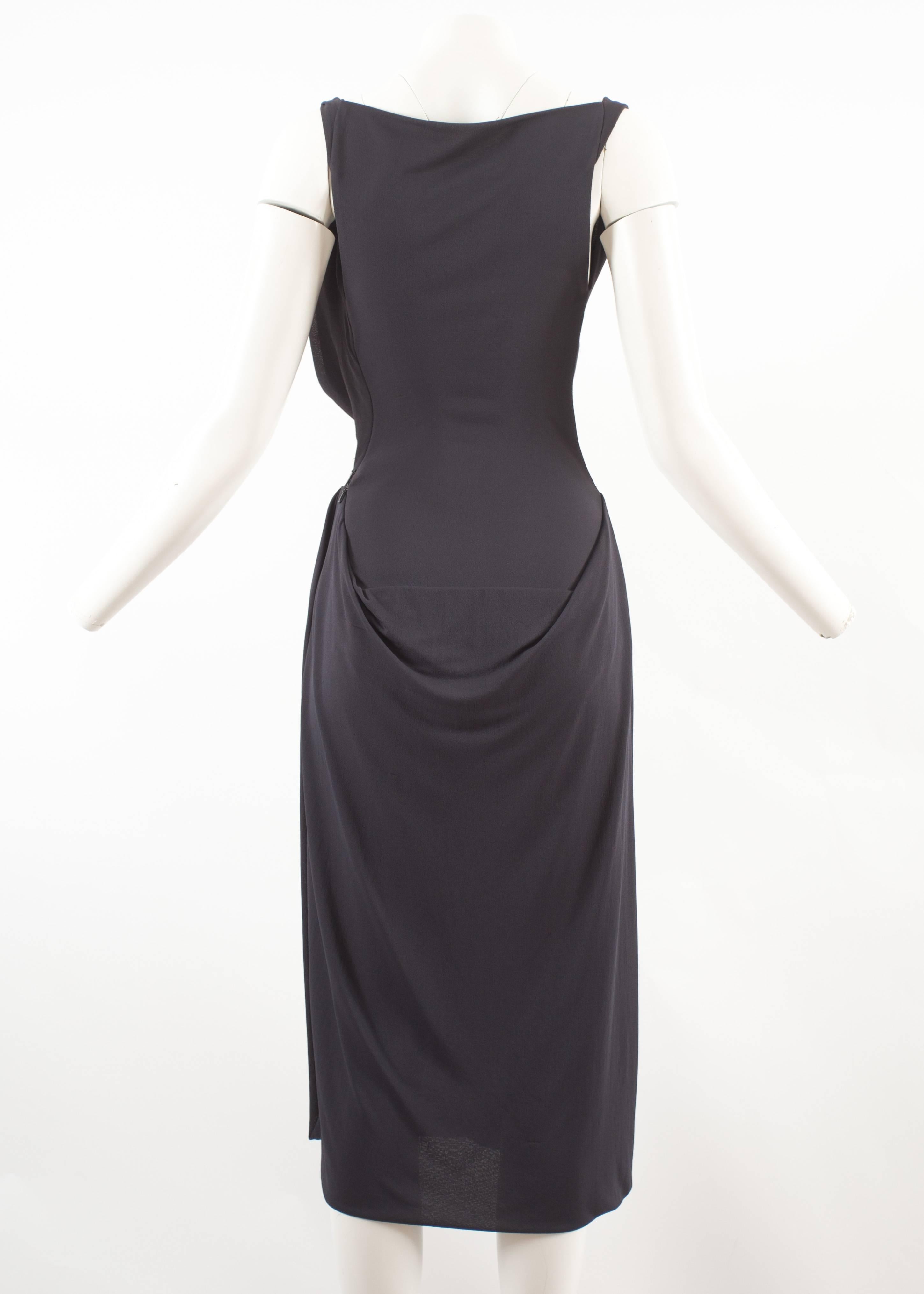 Black Vivienne Westwood Spring-Summer 1997 mid length draped evening dress