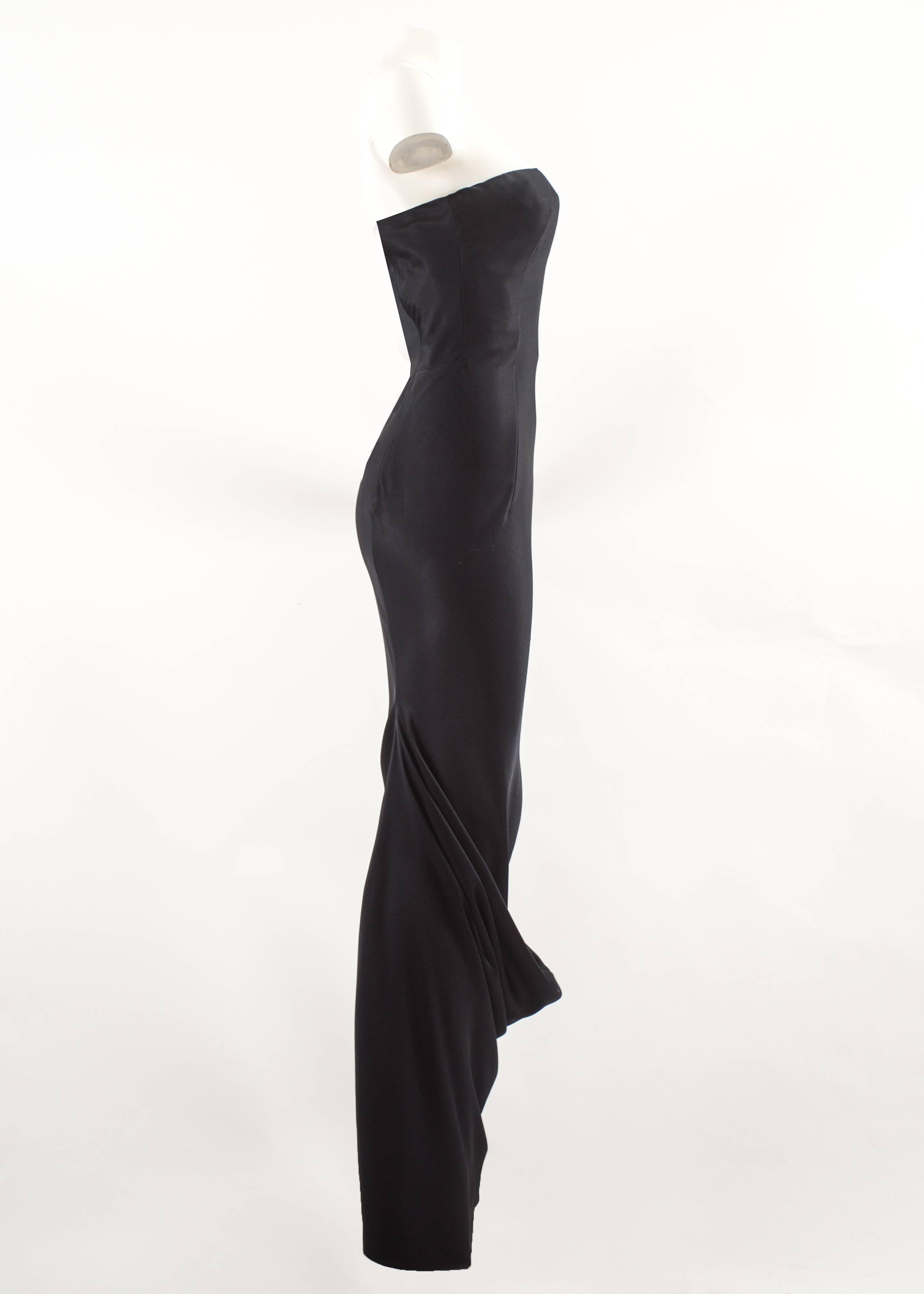 John Galliano midnight blue silk strapless evening dress, Autumn-Winter 1995  In Good Condition In London, GB