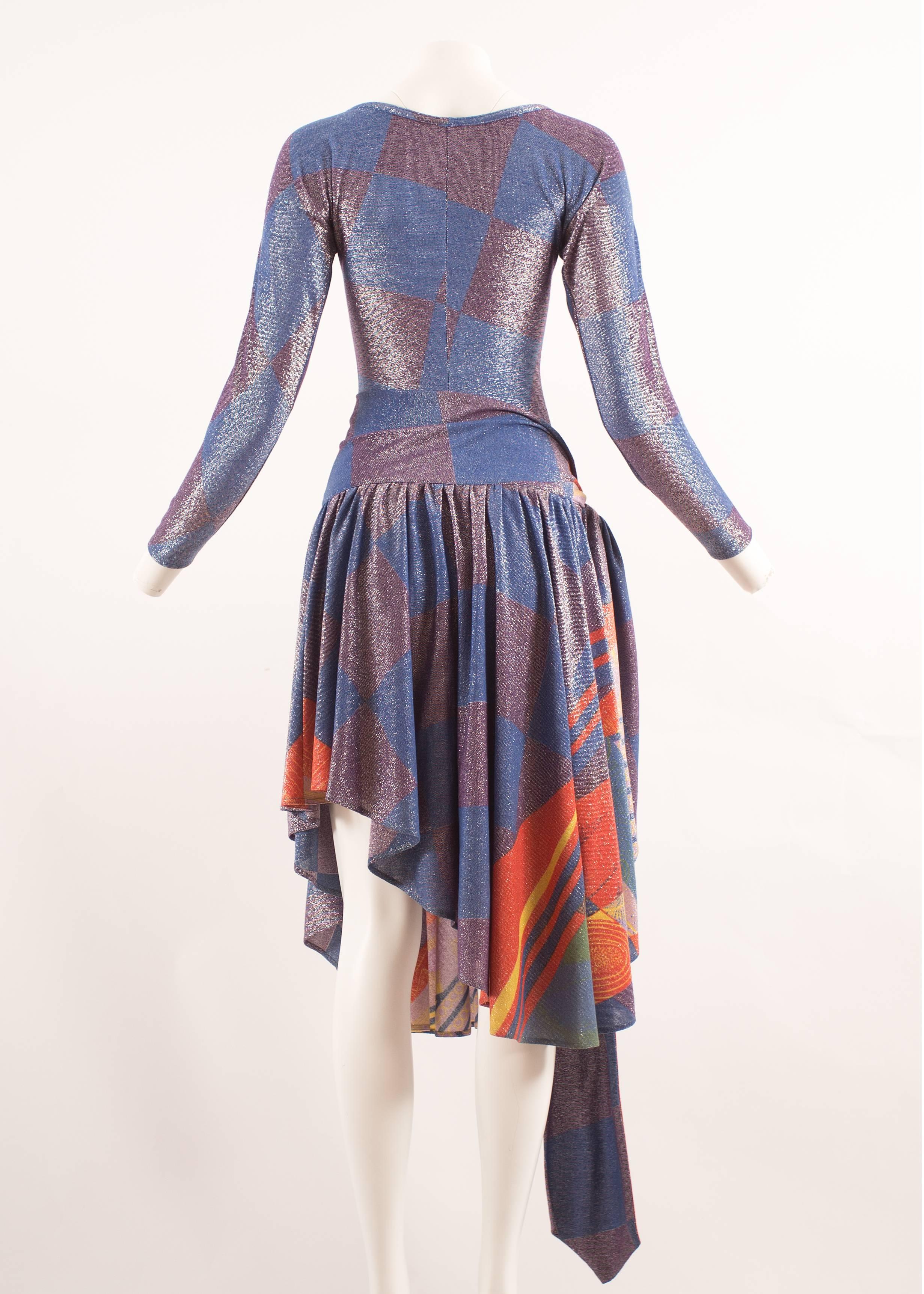 Women's Gianni Versace 1980s lurex bodysuit and wrap skirt evening ensemble 