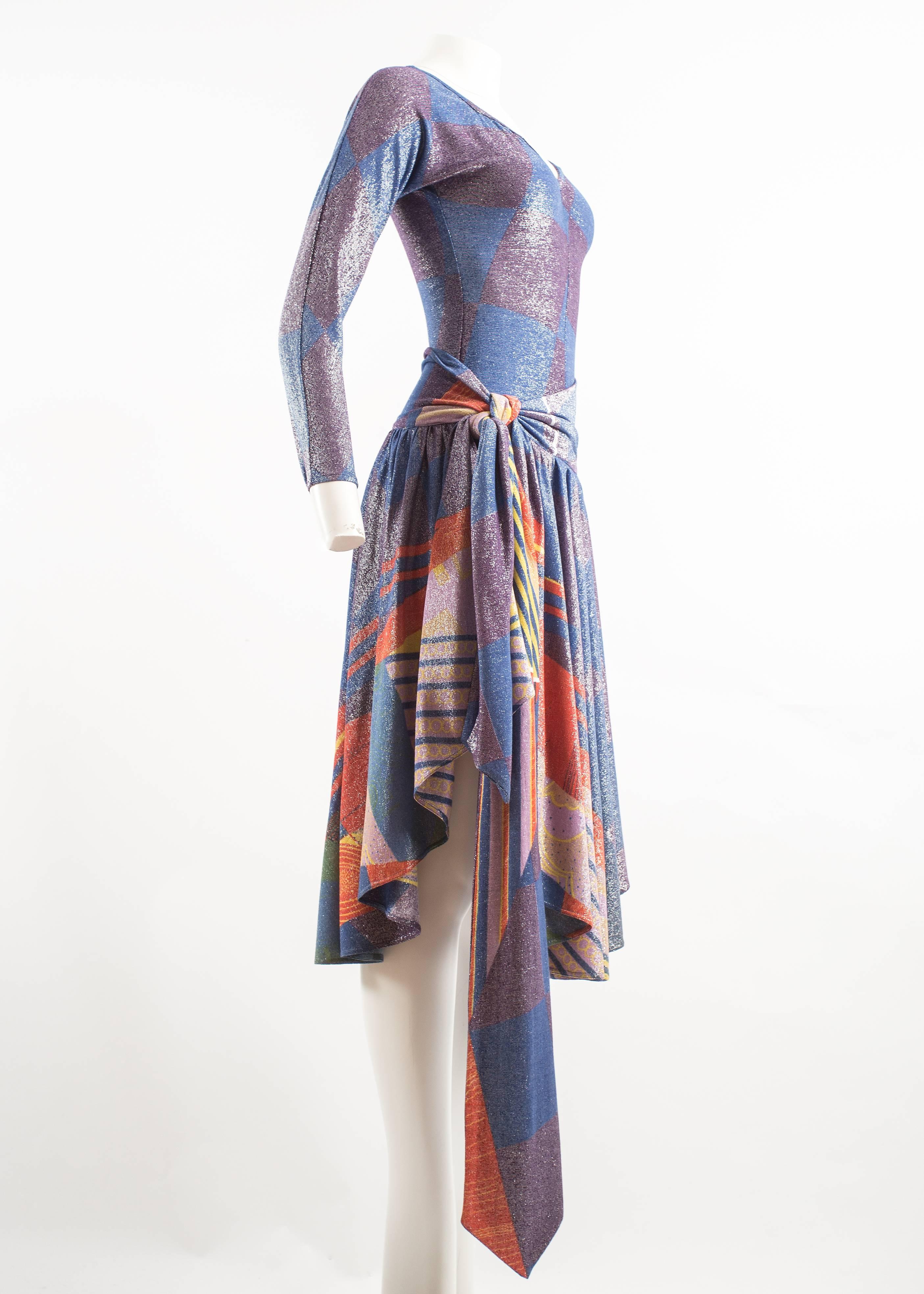 Gianni Versace 1980s lurex bodysuit and wrap skirt evening ensemble  In Excellent Condition In London, GB