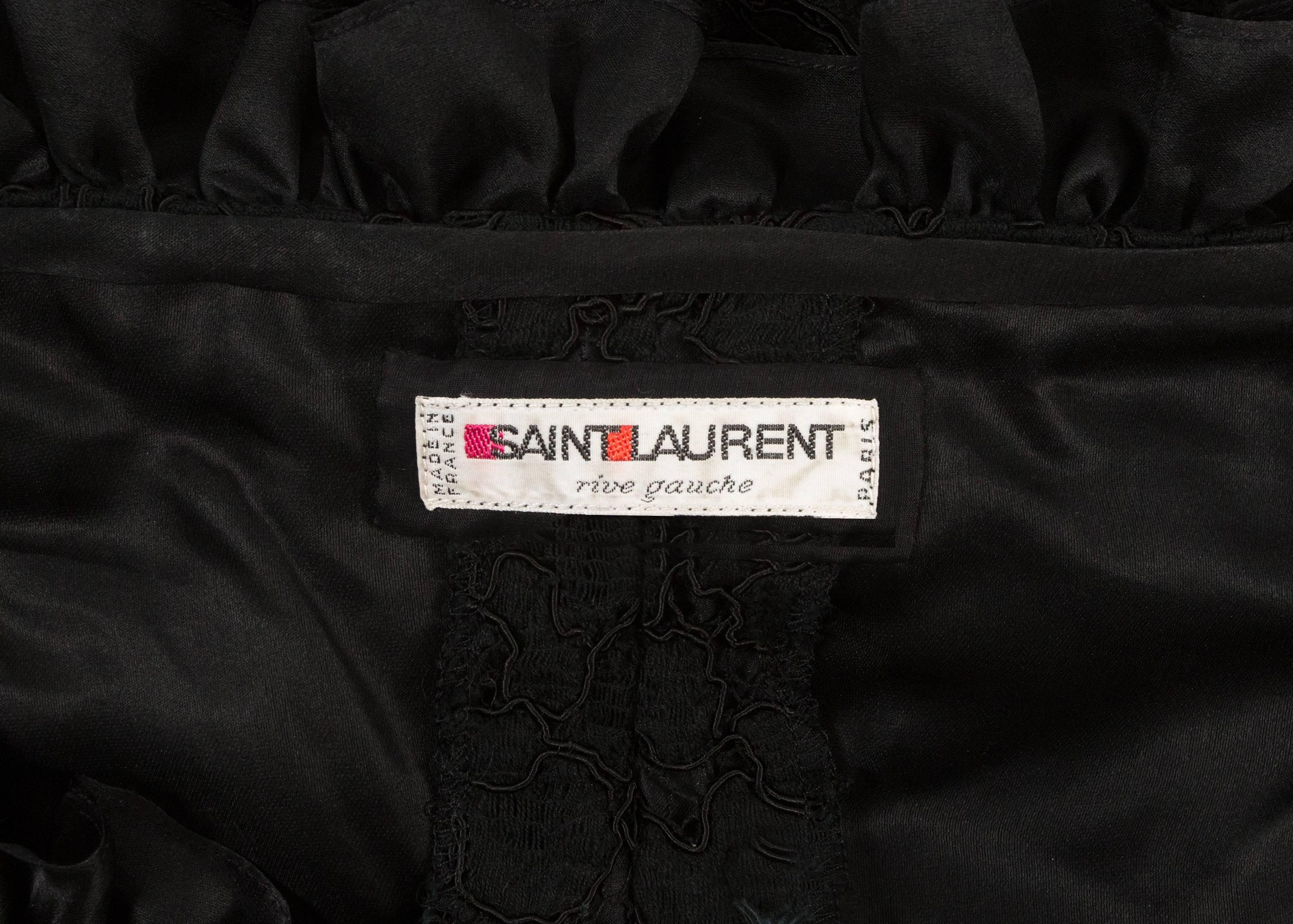 Yves Saint Laurent Autumn-Winter 1987 black lace flamenco evening dress For Sale 1