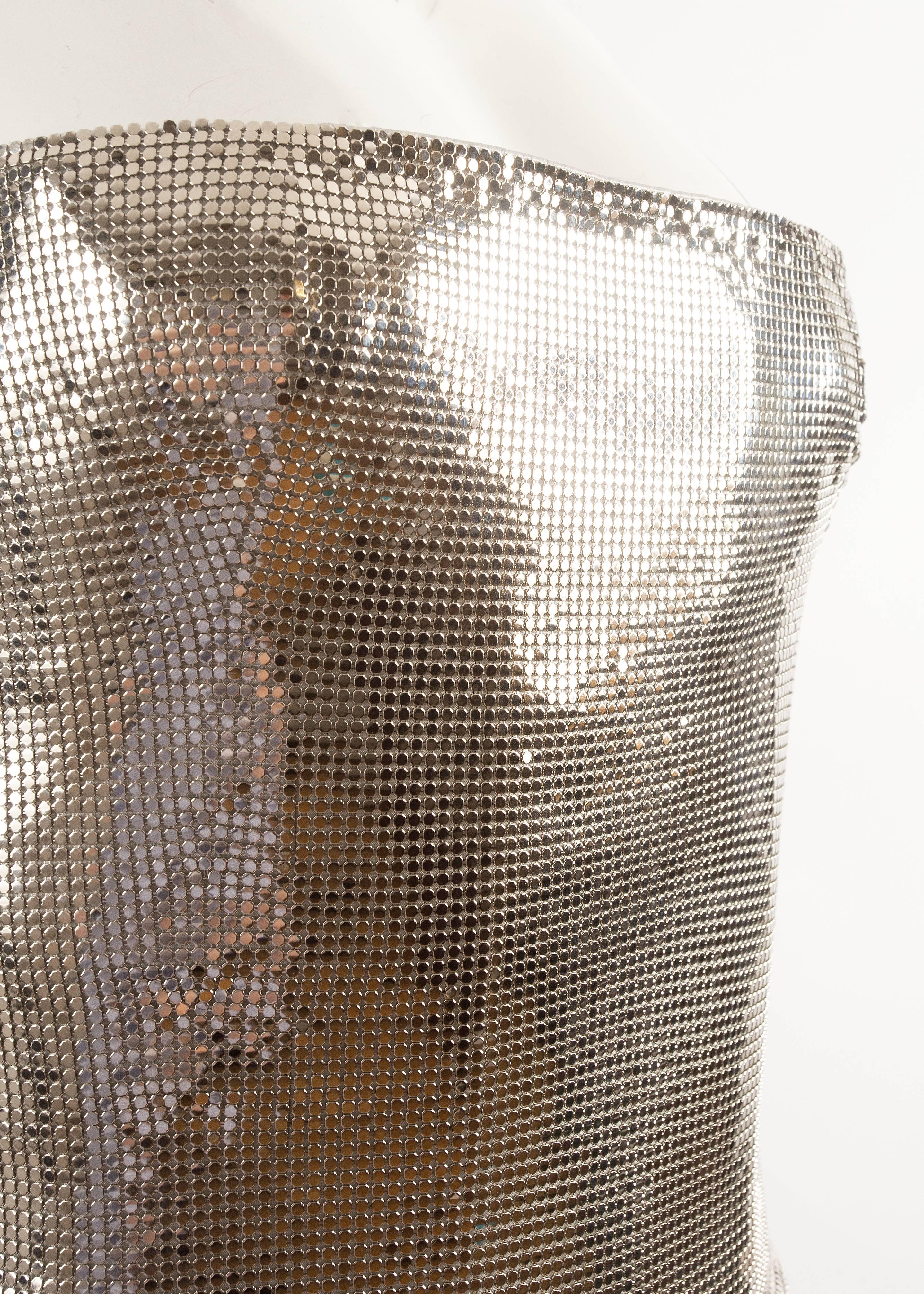 Silver Gianni Versace Autumn-Winter 1998 silver metal mesh corset