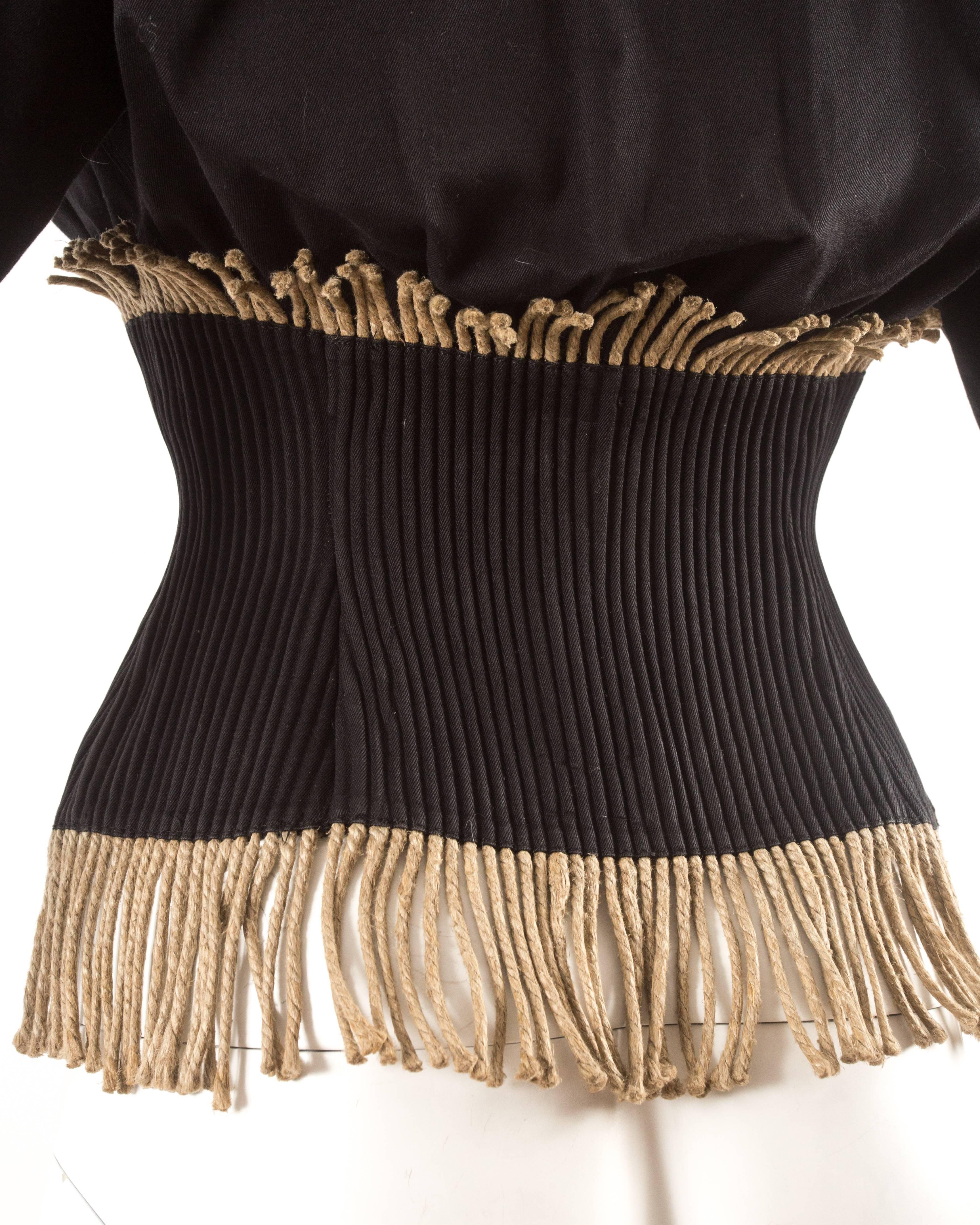 Alaia Spring-Summer 1988 corset-jacket with rope fringe  1