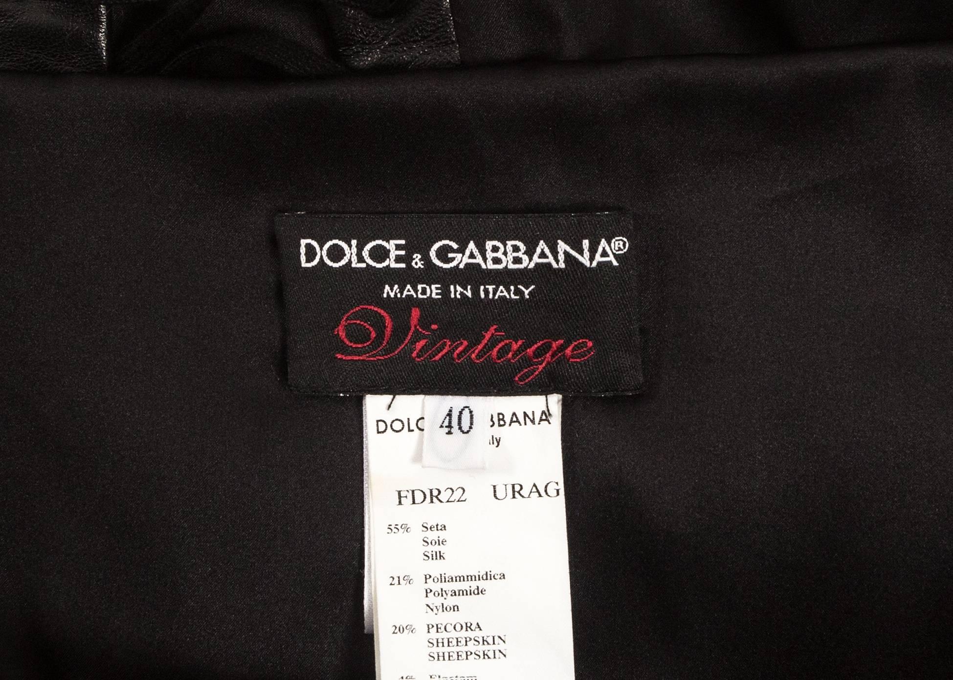 Dolce & Gabbana Spring-Summer 2003 black silk spandex lace up evening dress  2
