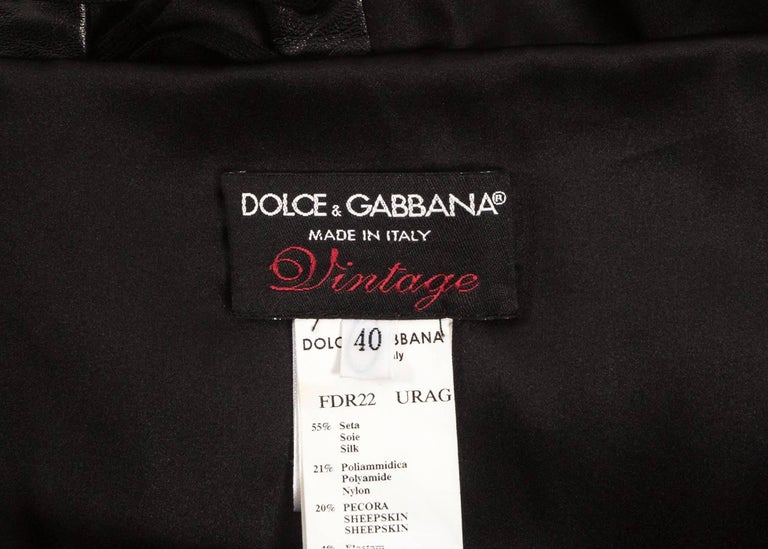 Dolce and Gabbana Spring-Summer 2003 black silk spandex lace up evening ...