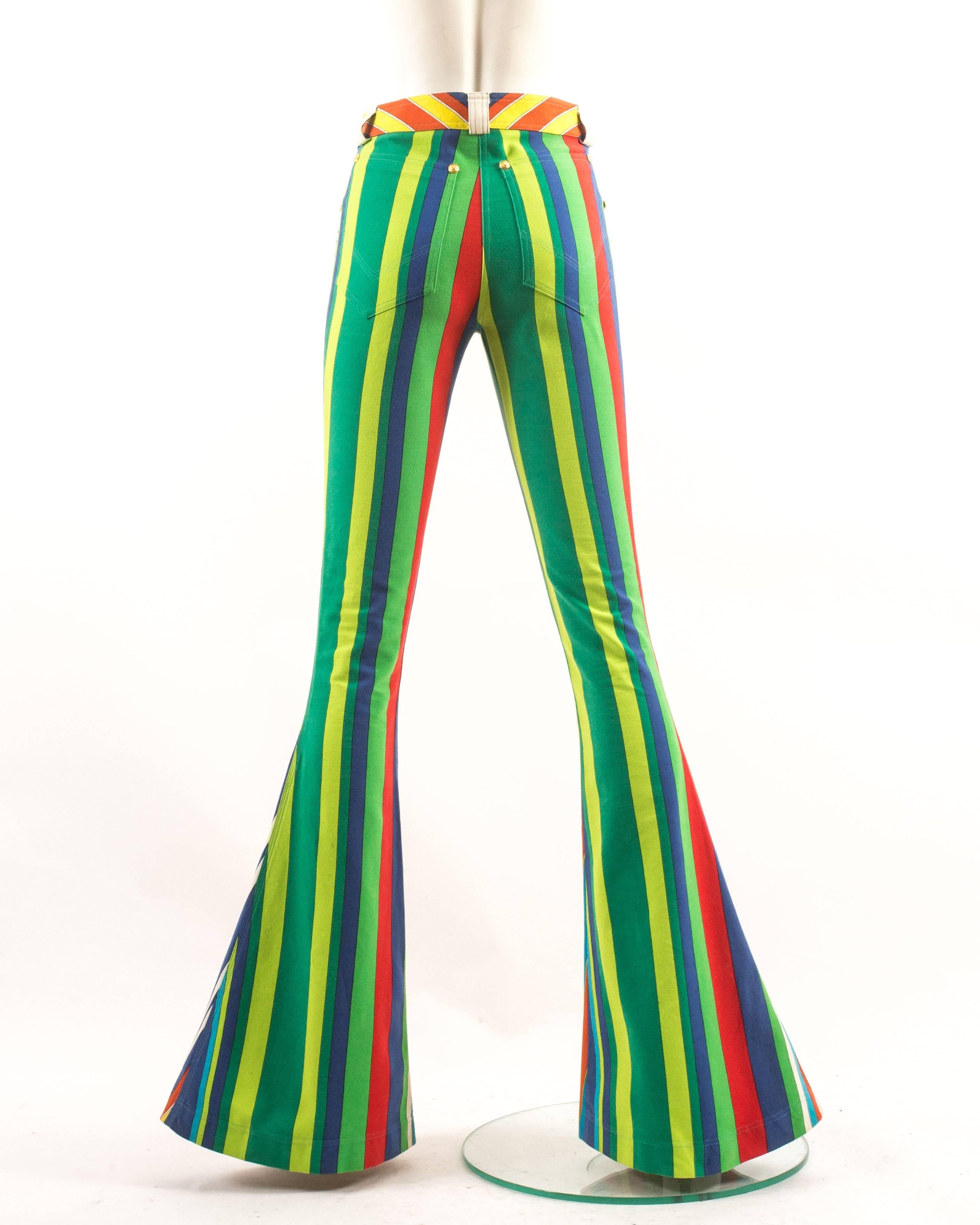 Gianni Versace Spring-Summer 1993 striped extra wide flared pants