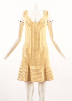 Alaia Spring-Summer 1996 beaded lemon knit cocktail sequin dress