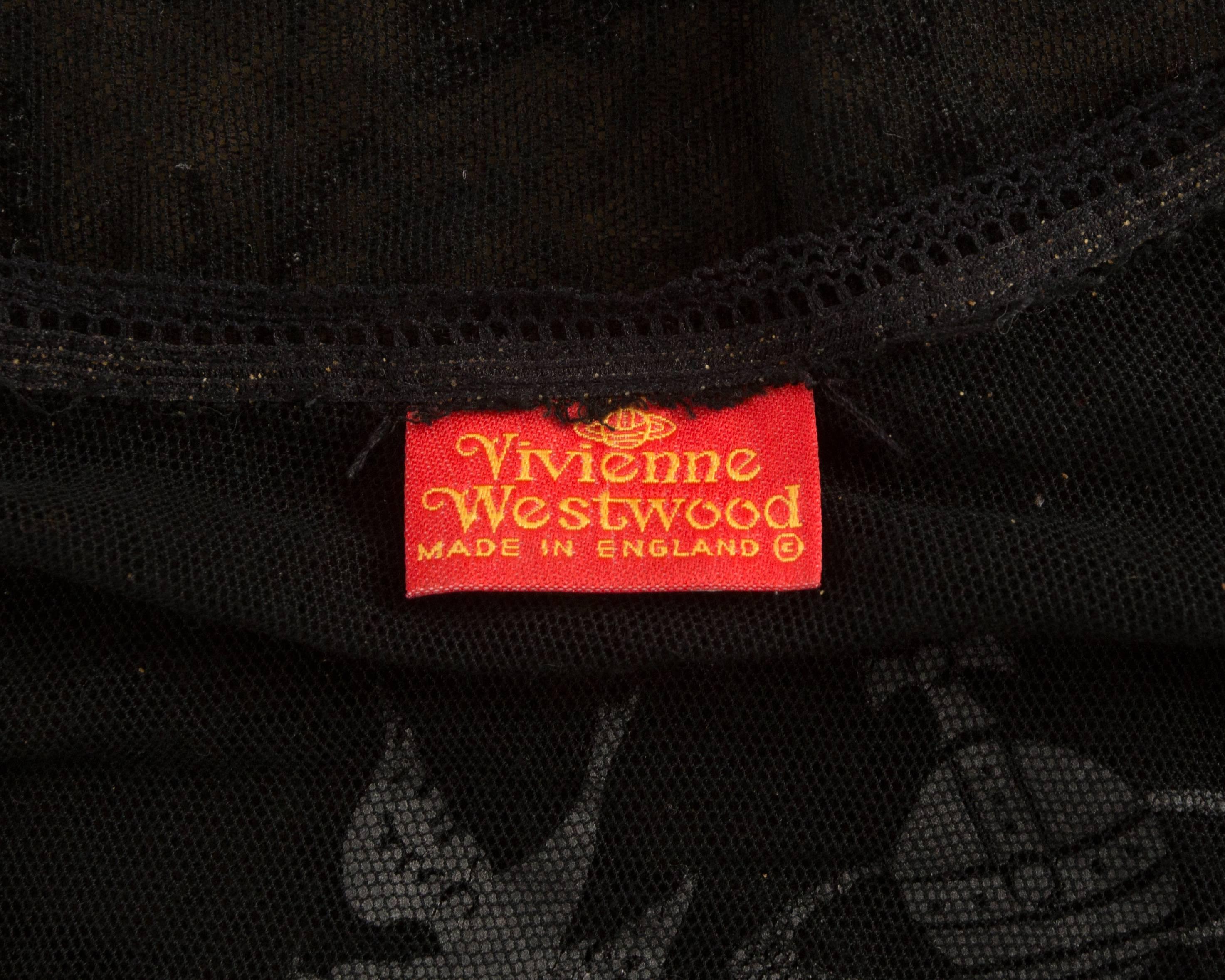 Vivienne Westwood Spring-Summer 1992 black mesh fitted top 3
