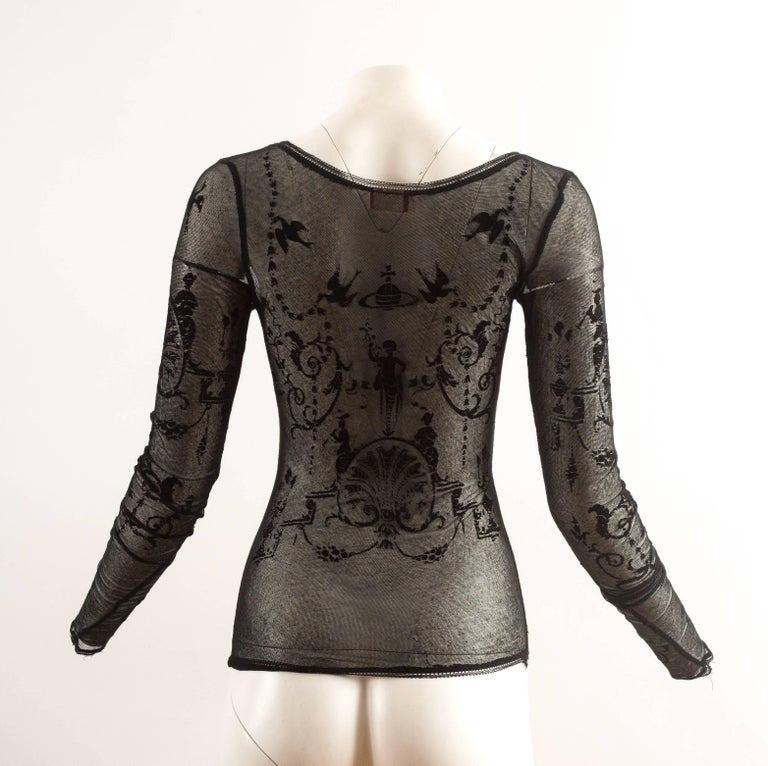 Vivienne Westwood Spring-Summer 1992 black mesh fitted top For Sale at ...