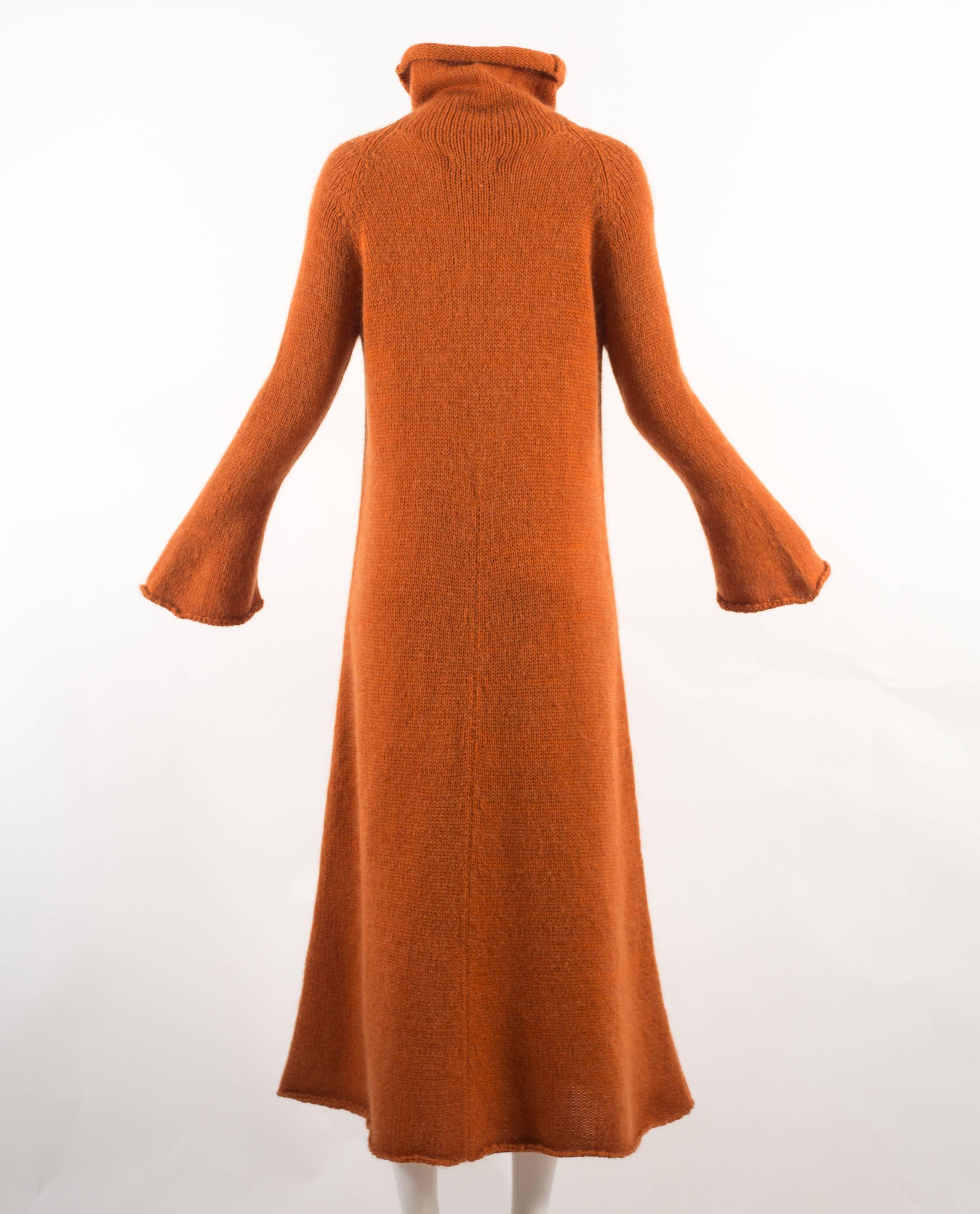 Yohji Yamamoto Autumn-Winter 1998 orange knitted maxi dress 2