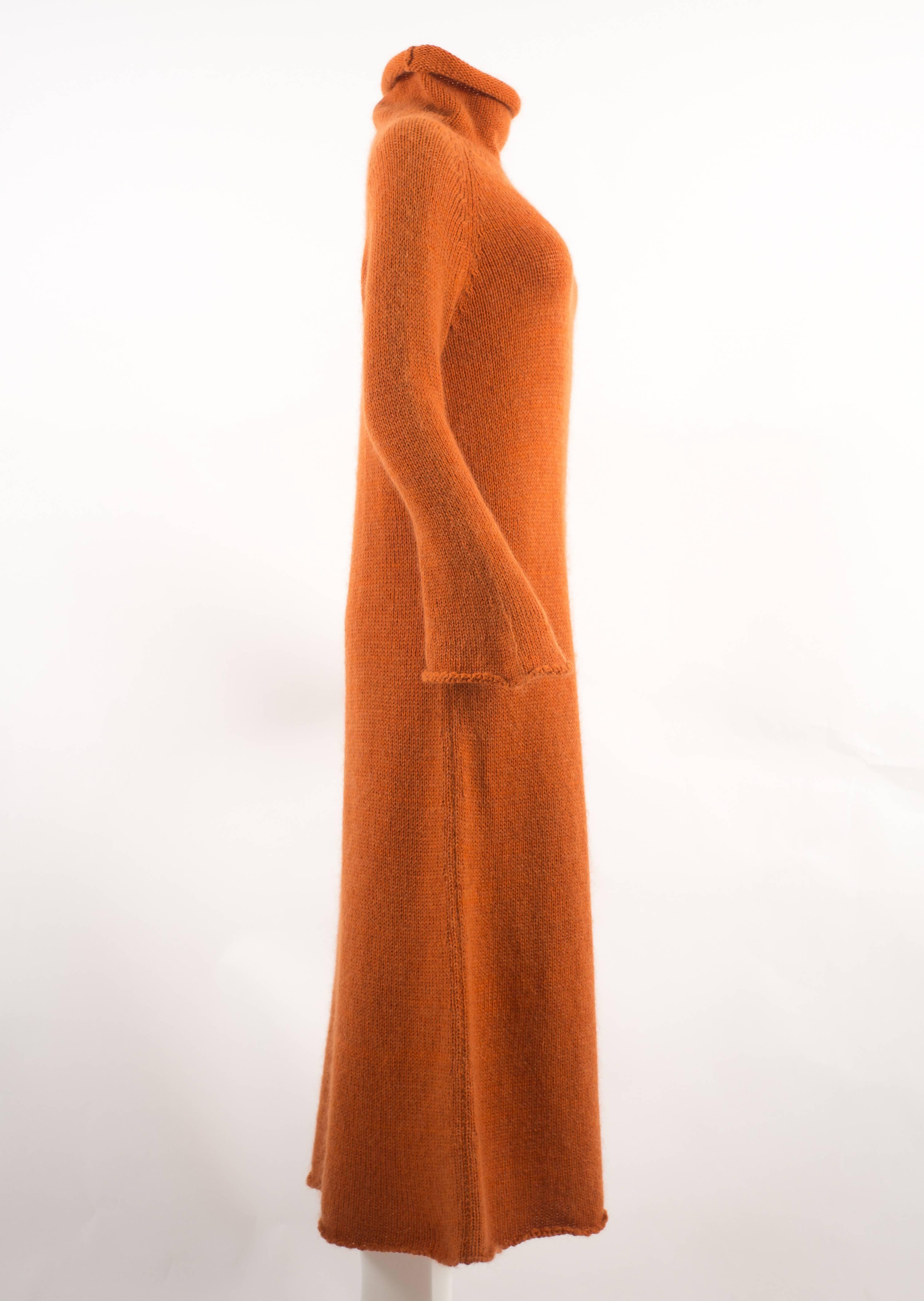 Yohji Yamamoto Autumn-Winter 1998 orange knitted maxi dress 1