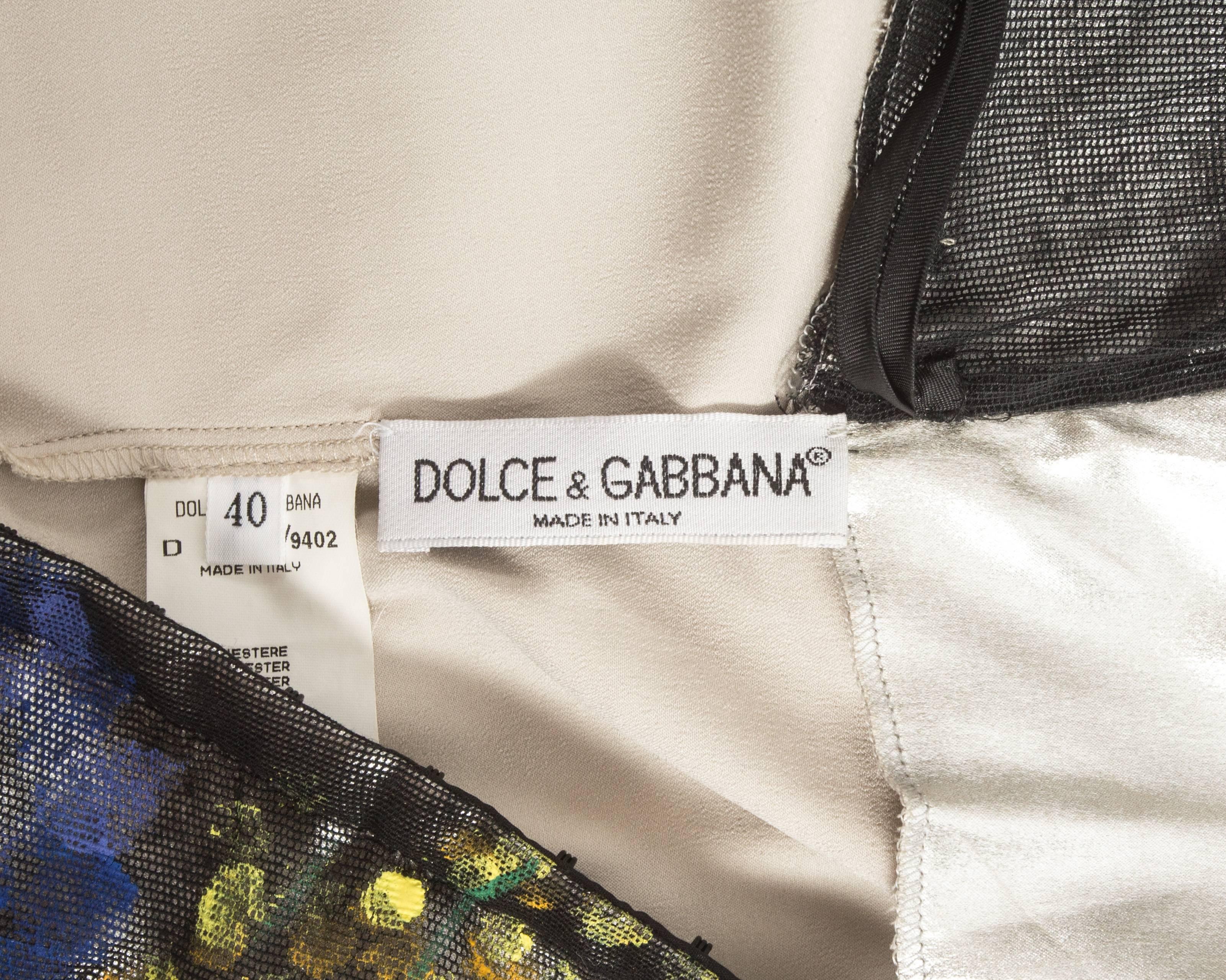 Dolce & Gabbana hand painted mesh evening dress, Autumn-Winter 1998  5