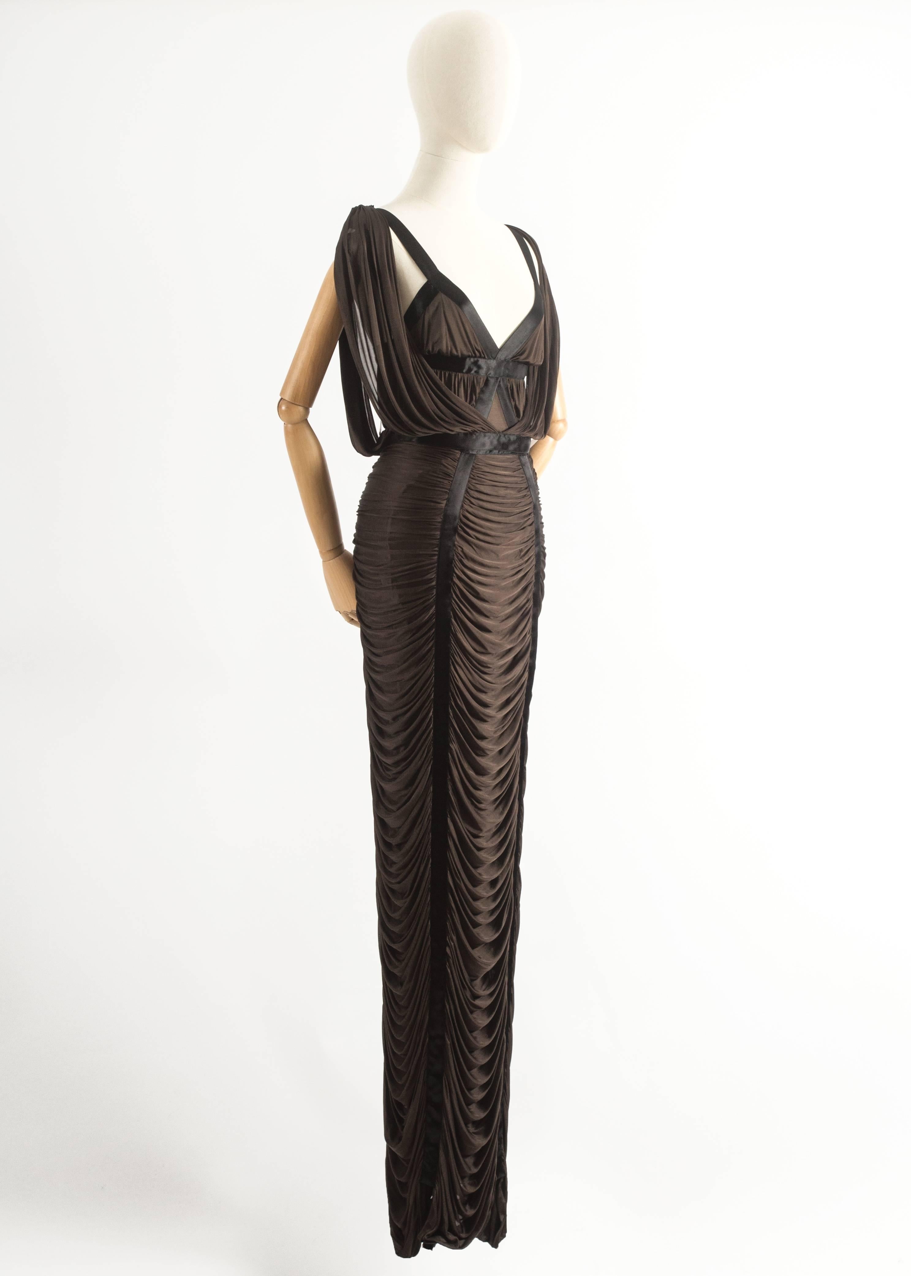 Tom Ford for Yves Saint Laurent Spring-Summer 2003 draped evening gown In Good Condition In London, GB