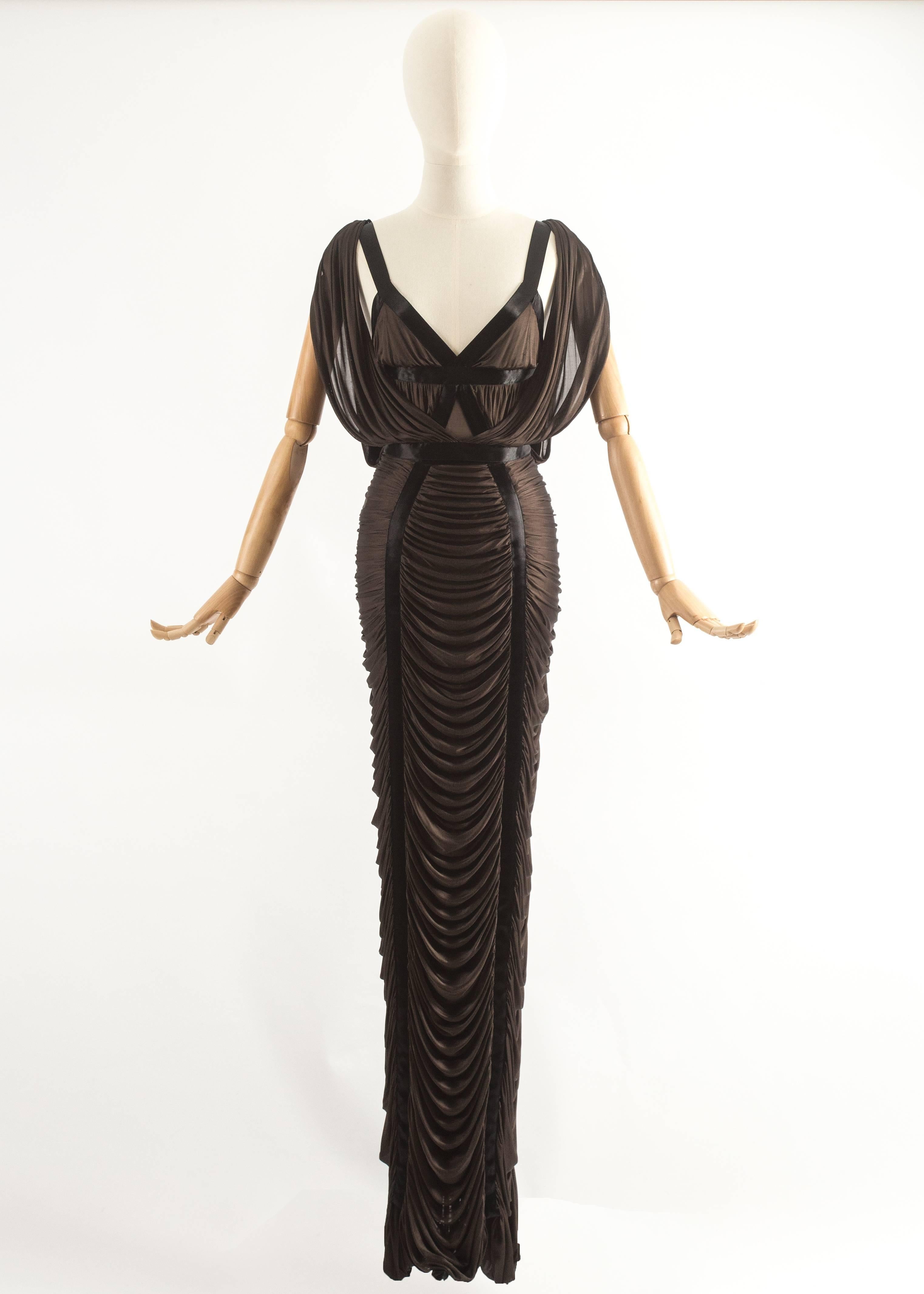 Tom Ford for Yves Saint Laurent Spring-Summer 2003 draped evening gown 