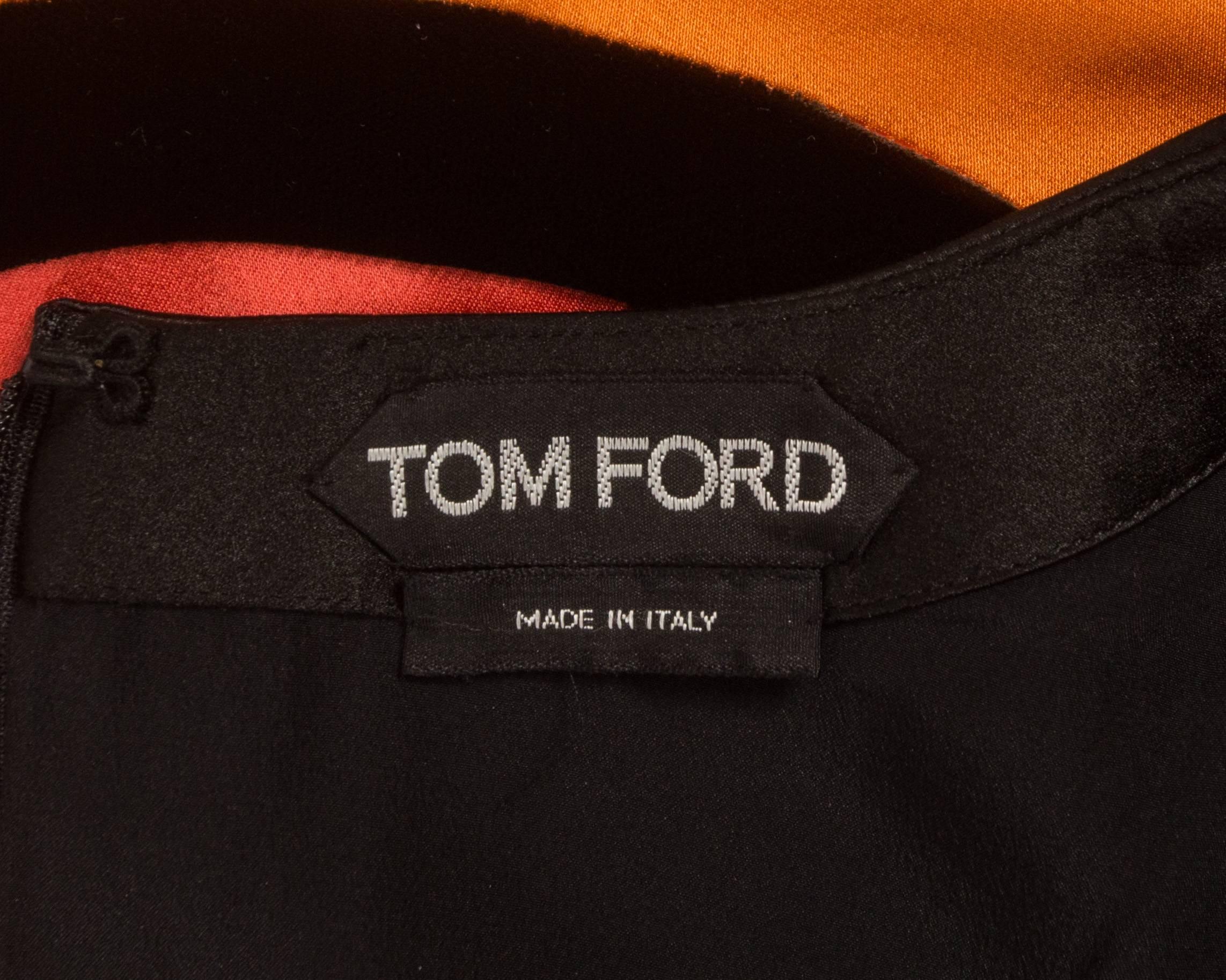 Tom Ford Autumn-Winter 2015 silk and velvet evening dress 1