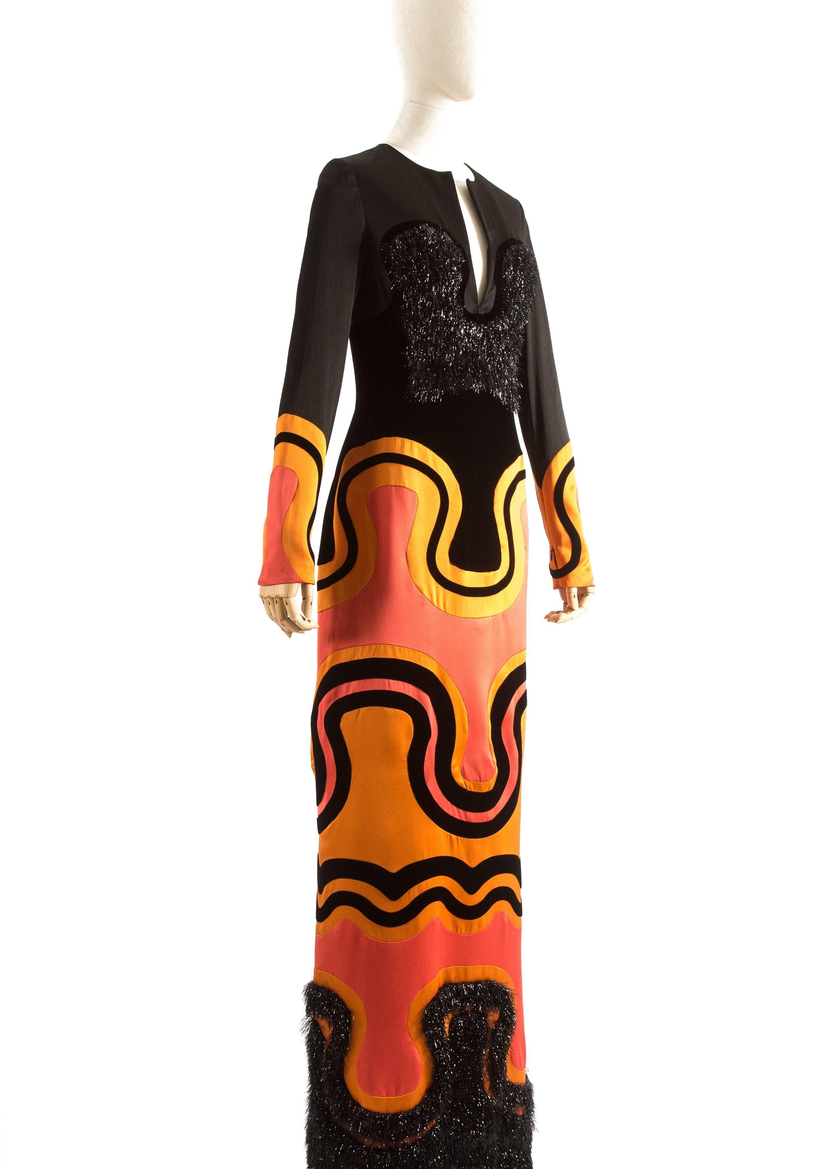 Black Tom Ford Autumn-Winter 2015 silk and velvet evening dress