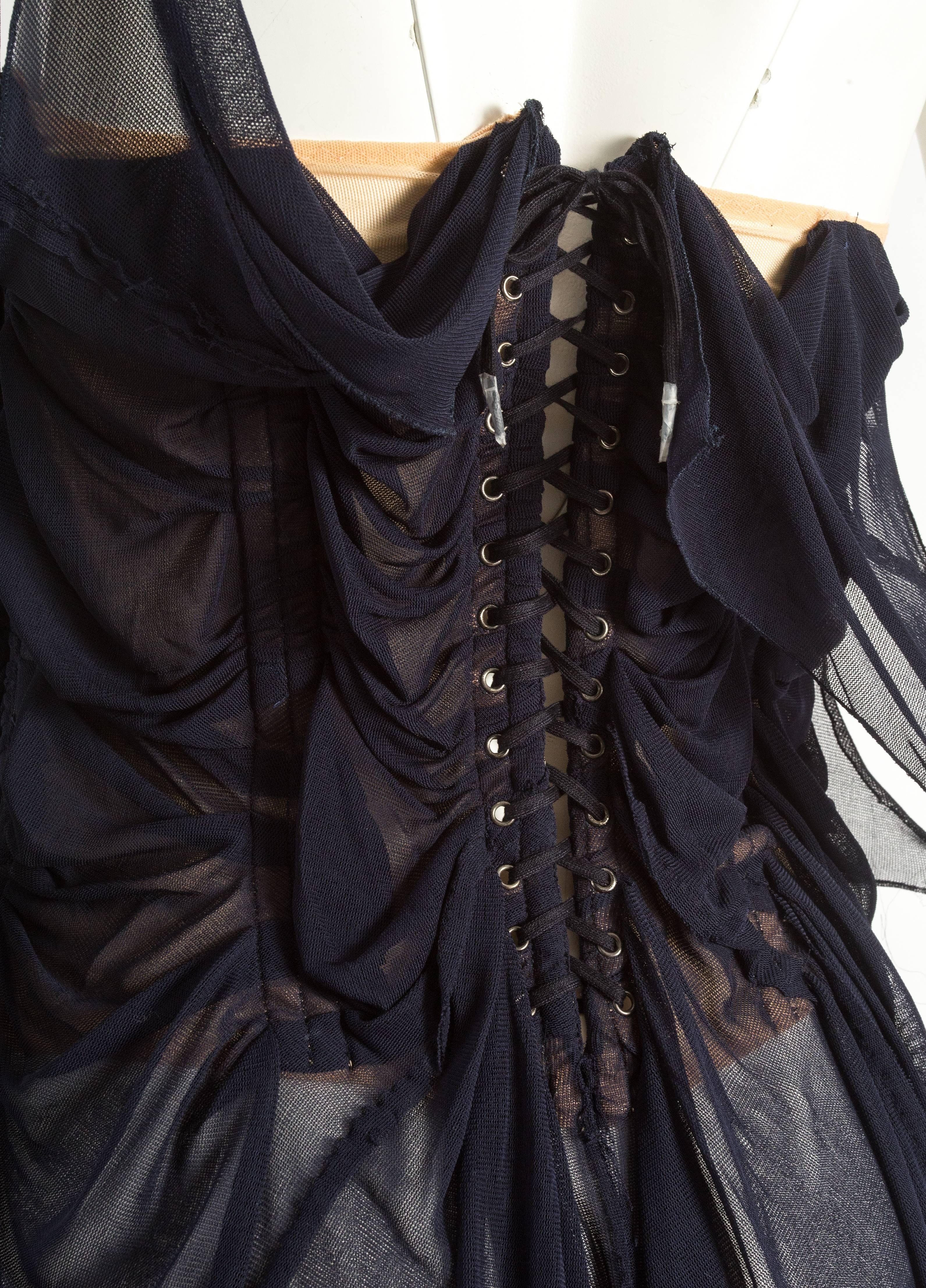 Jean Paul Gaultier Spring-Summer 2004 ruched chiffon corset  In Good Condition In London, GB